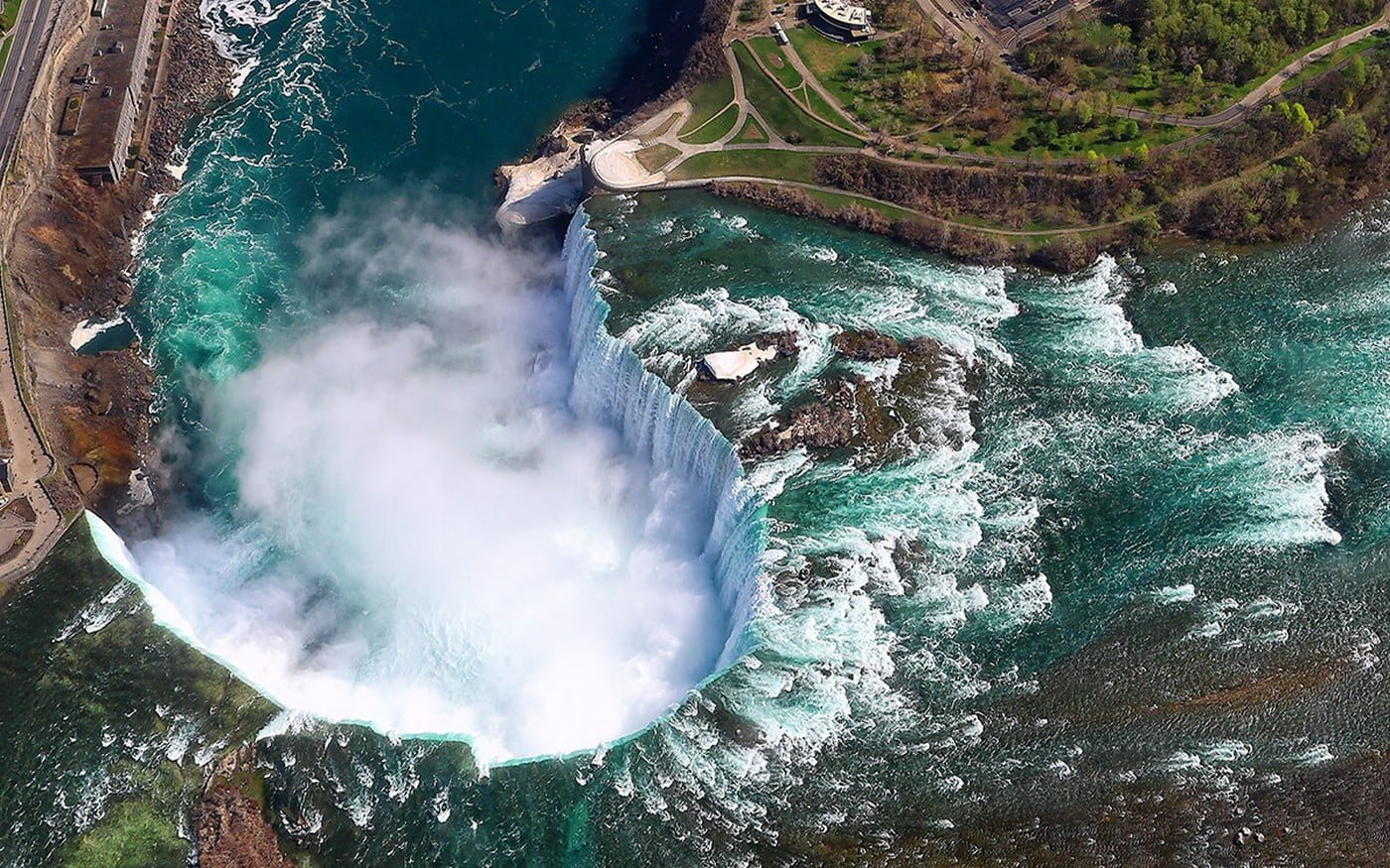 water dam landscape nature aerial view Niagara Falls Canada