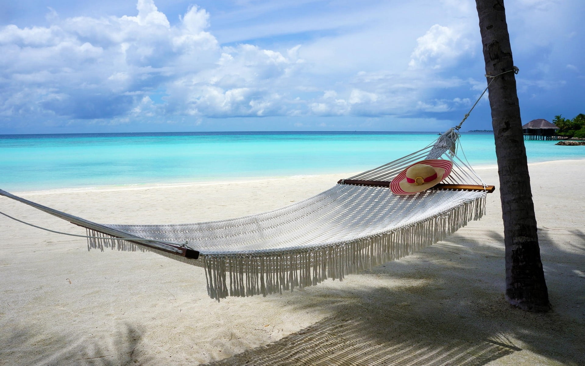 white hammock beach Maldives island nature sand hammocks 2k