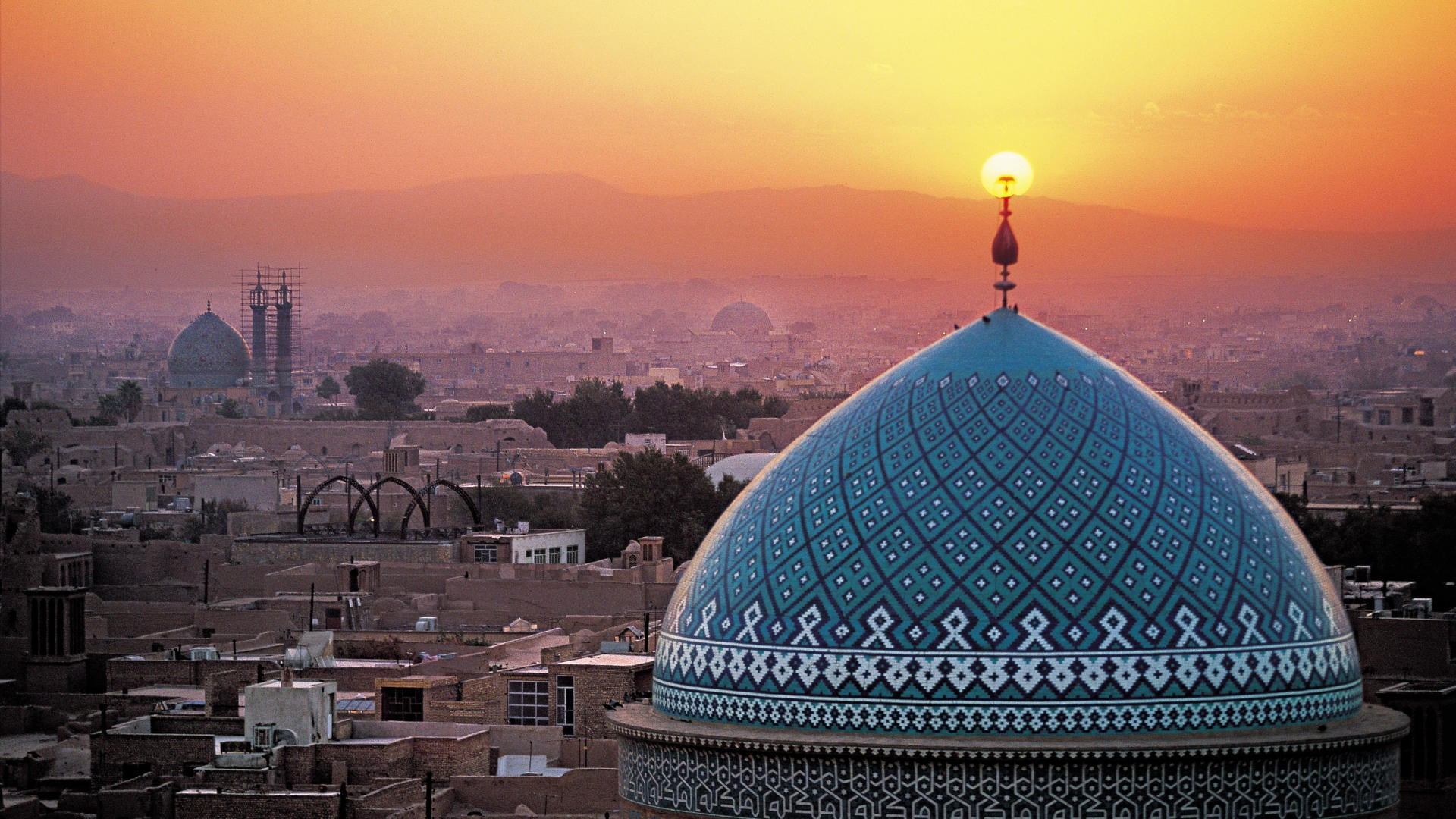 Yazd Iran Islam sunset Islamic architecture mosque city 2k