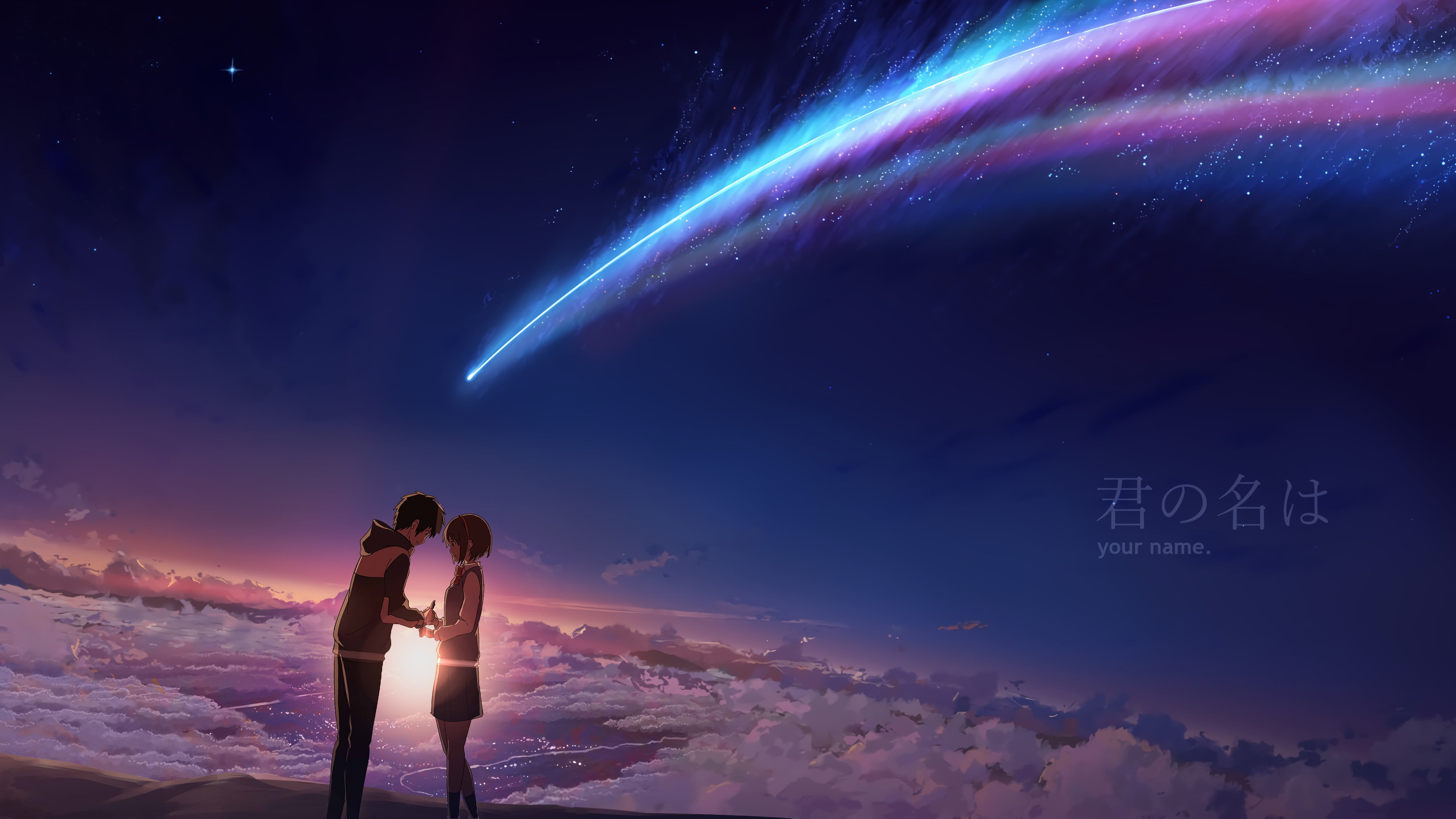 Your Name cover male and female anime characters illustration 2k 4k