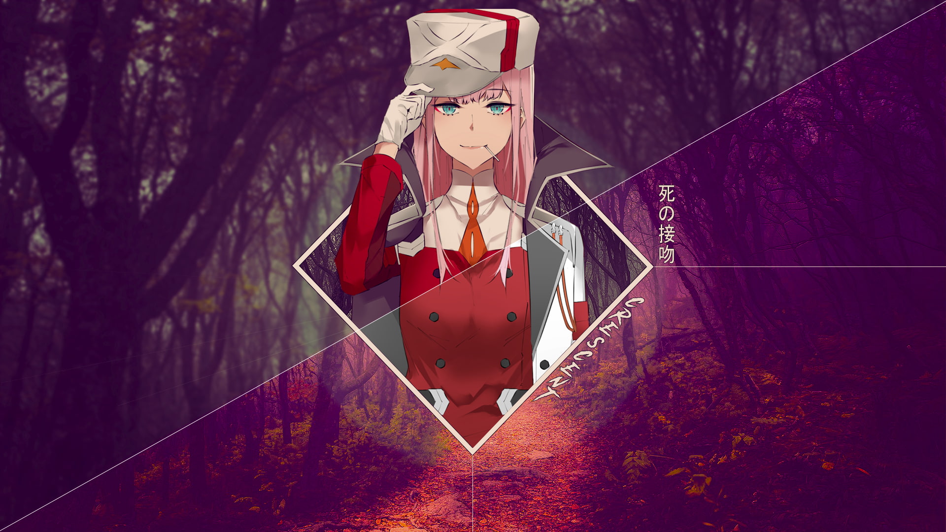 Zero Two Darling in the FranXX tree human representation 2k