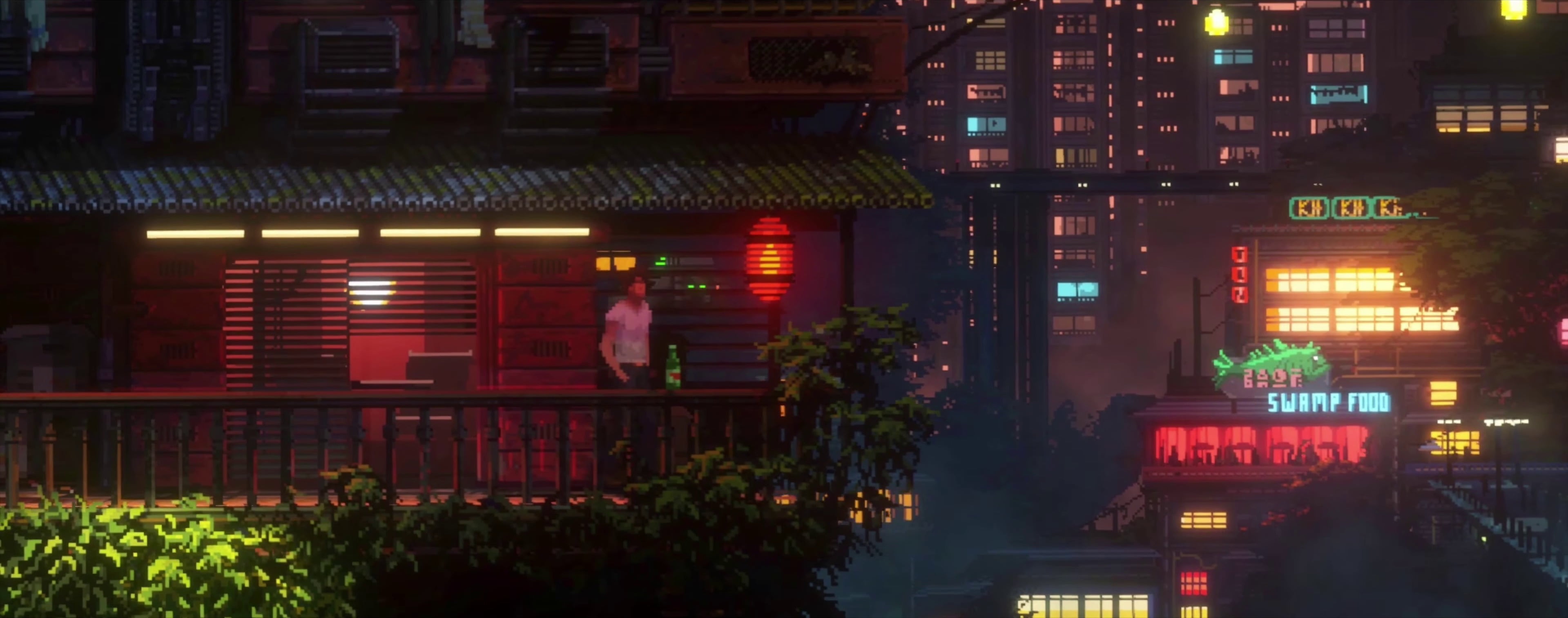 anime illustration cyberpunk video games pixel art The Last Night 2k 4k