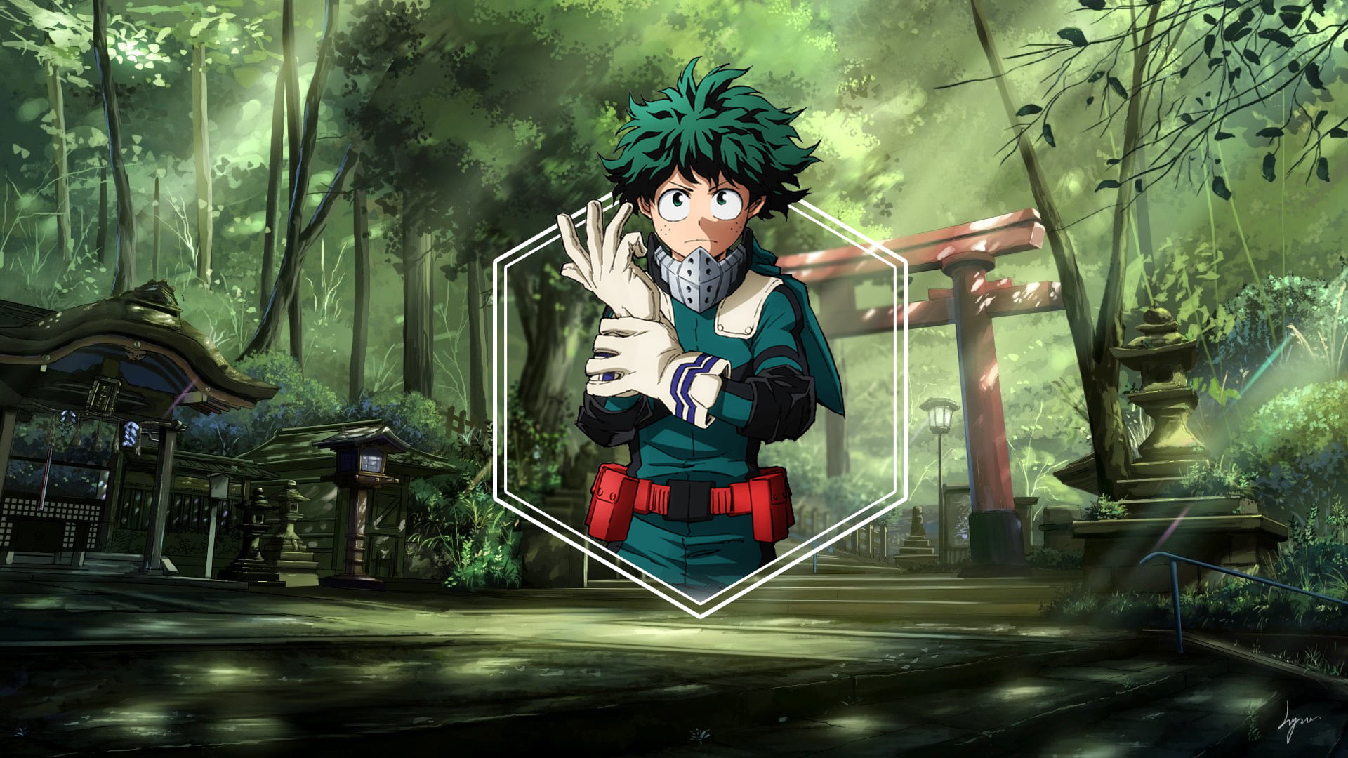 anime boys landscape man Midoriya Izuku 2k