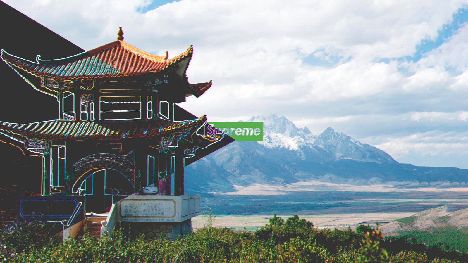 black and white concrete house supreme nature landscape China 2k