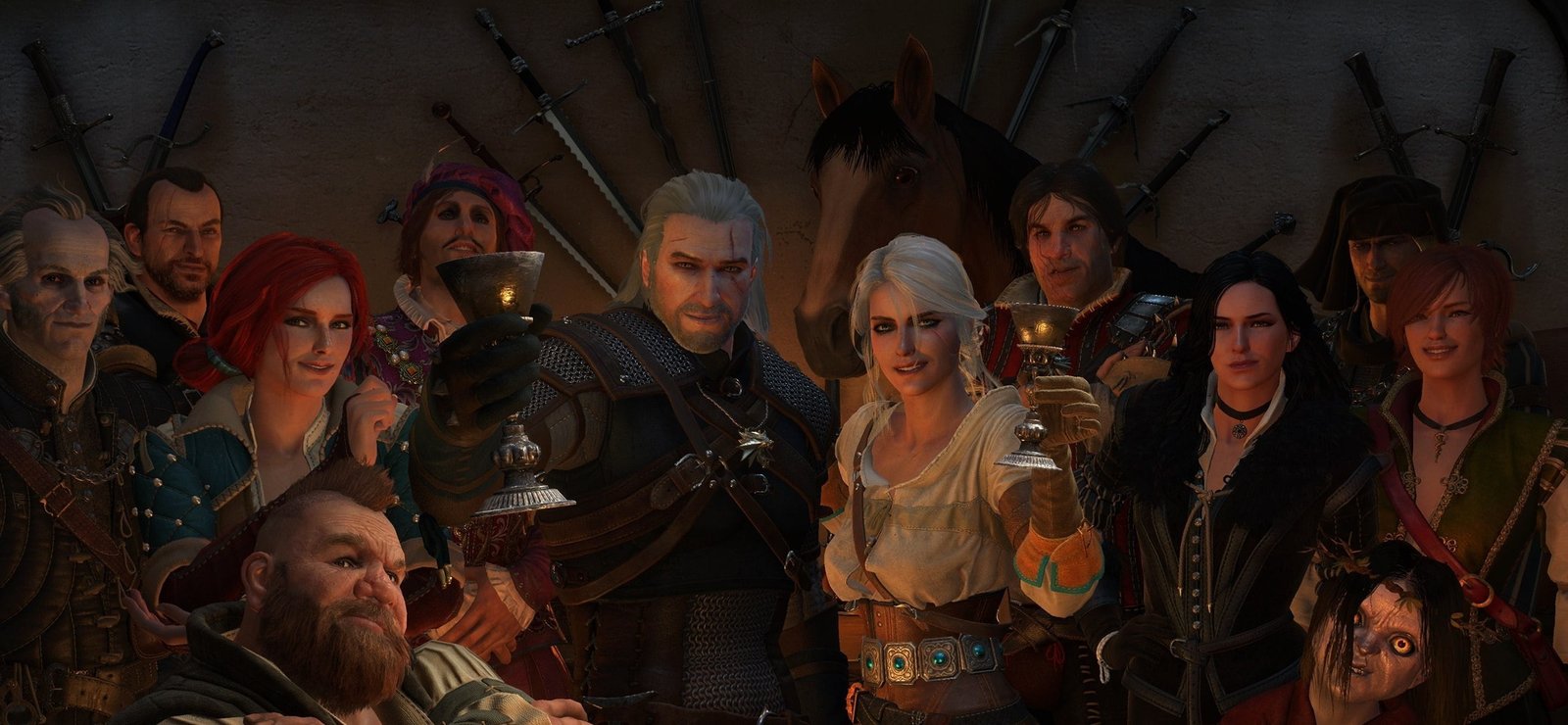 brass colored goblets The Witcher Geralt CD Projekt RED 3 Wild Hunt 2k