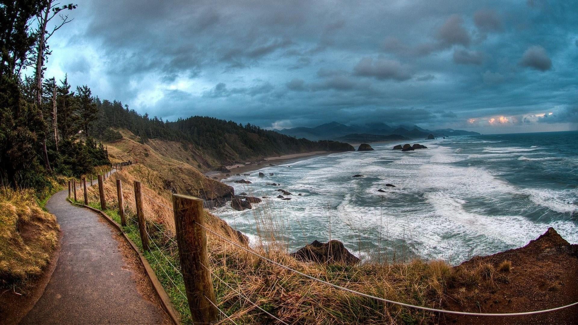 ecola state park coastline calm lovely landscape nice 2k