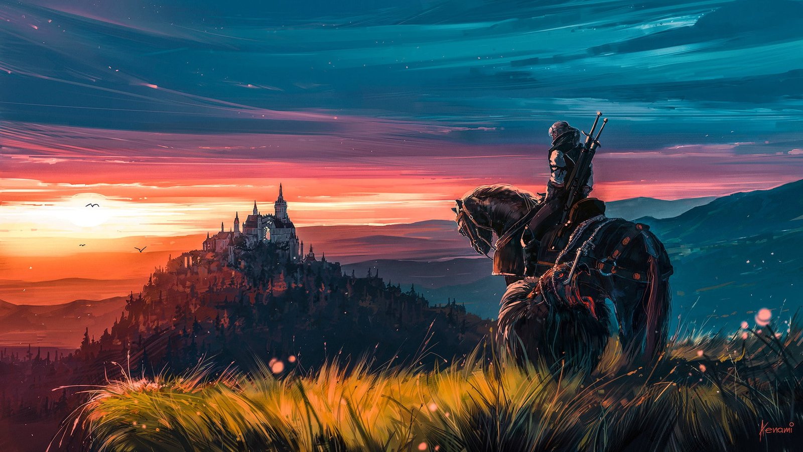 fantasy game twilight sky landscape nature sunset evening 2k