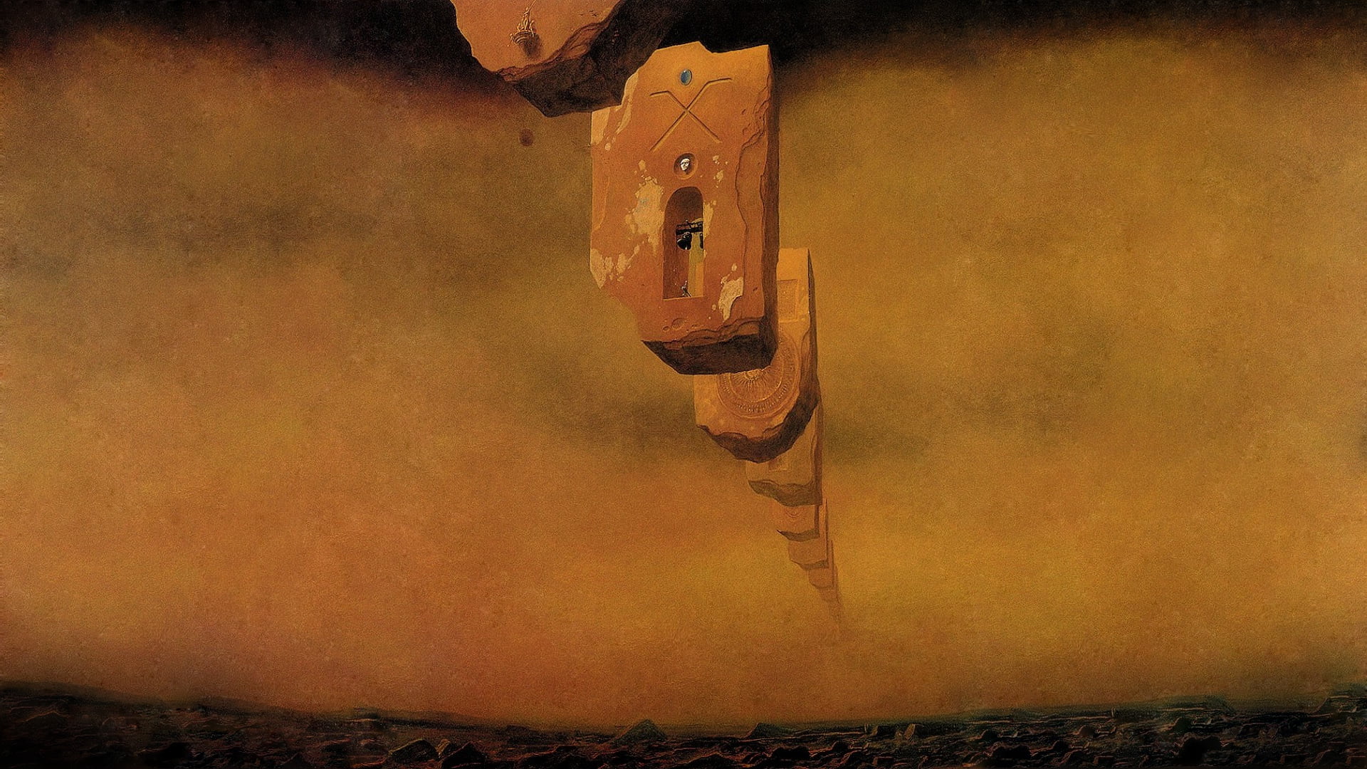 painting symbolism surreal abstract artwork Zdzis aw Beksi ski 2k