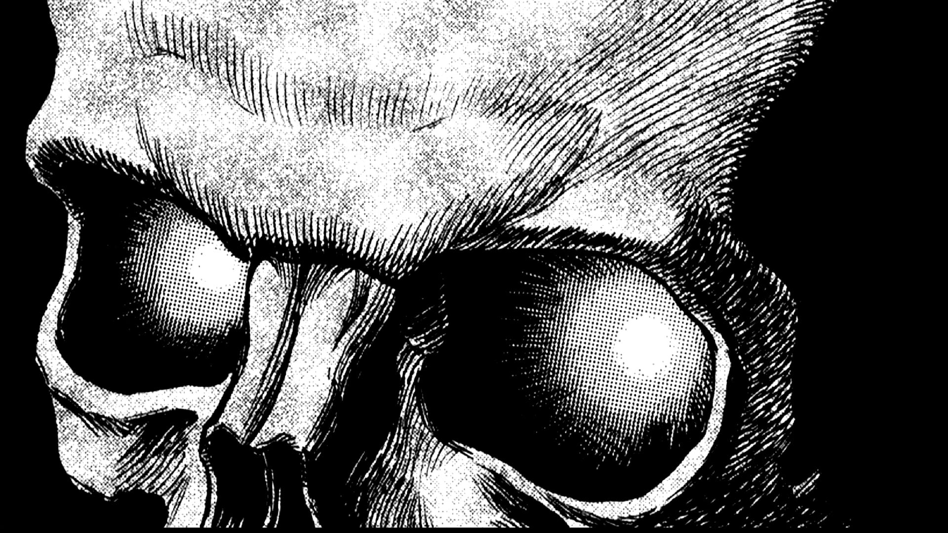 skull illustration Kentaro Miura Berserk Skull Knight close up 2k