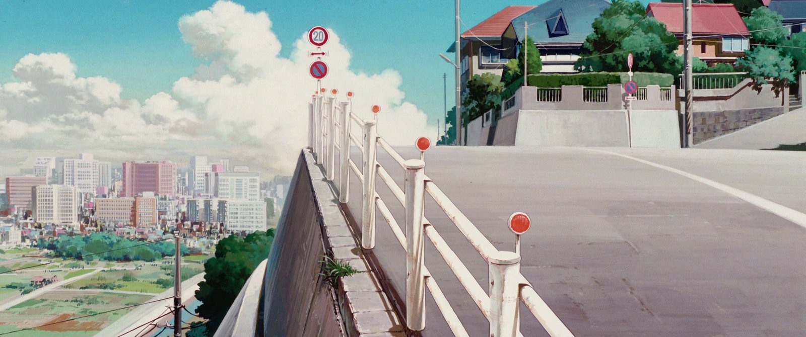 Studio Ghibli anime Mimi o Sumaseba architecture city building exterior 2k