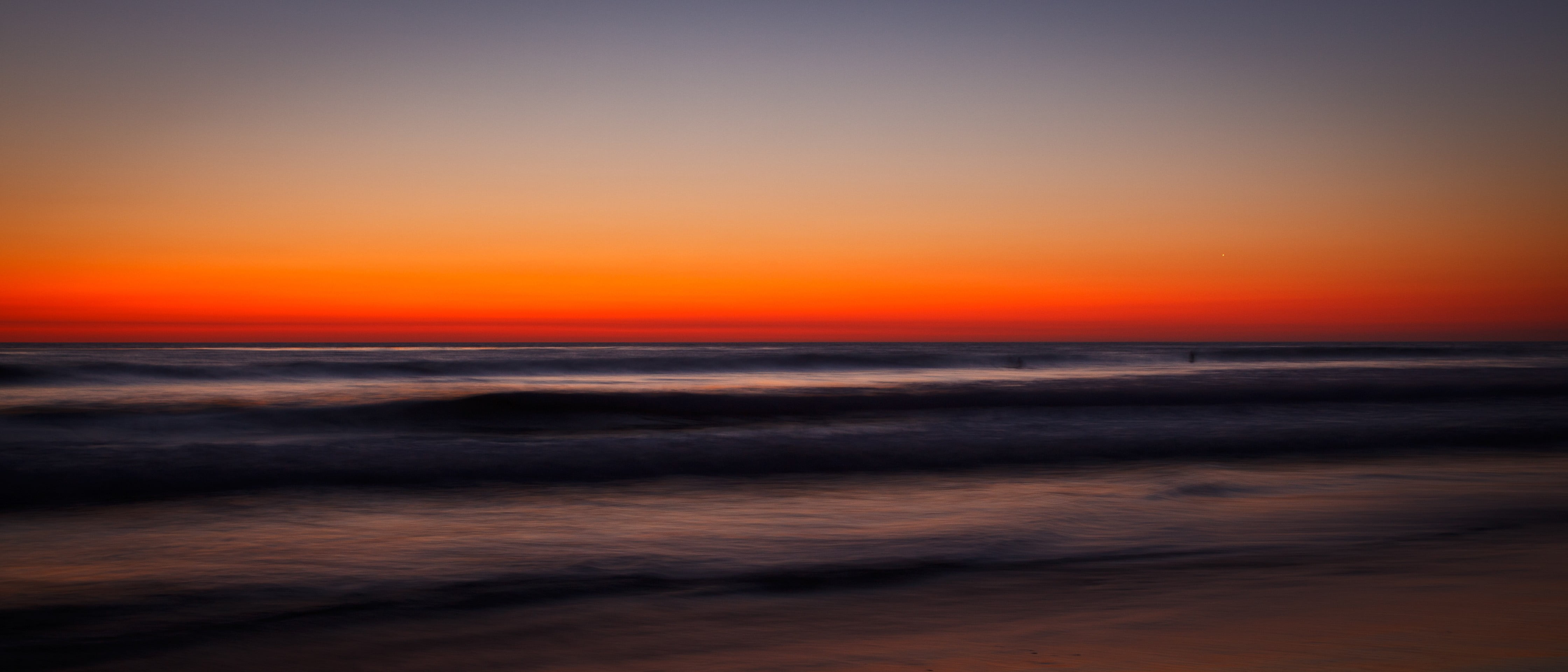 sunset beach sea long exposure sky water scenics nature 2k 4k