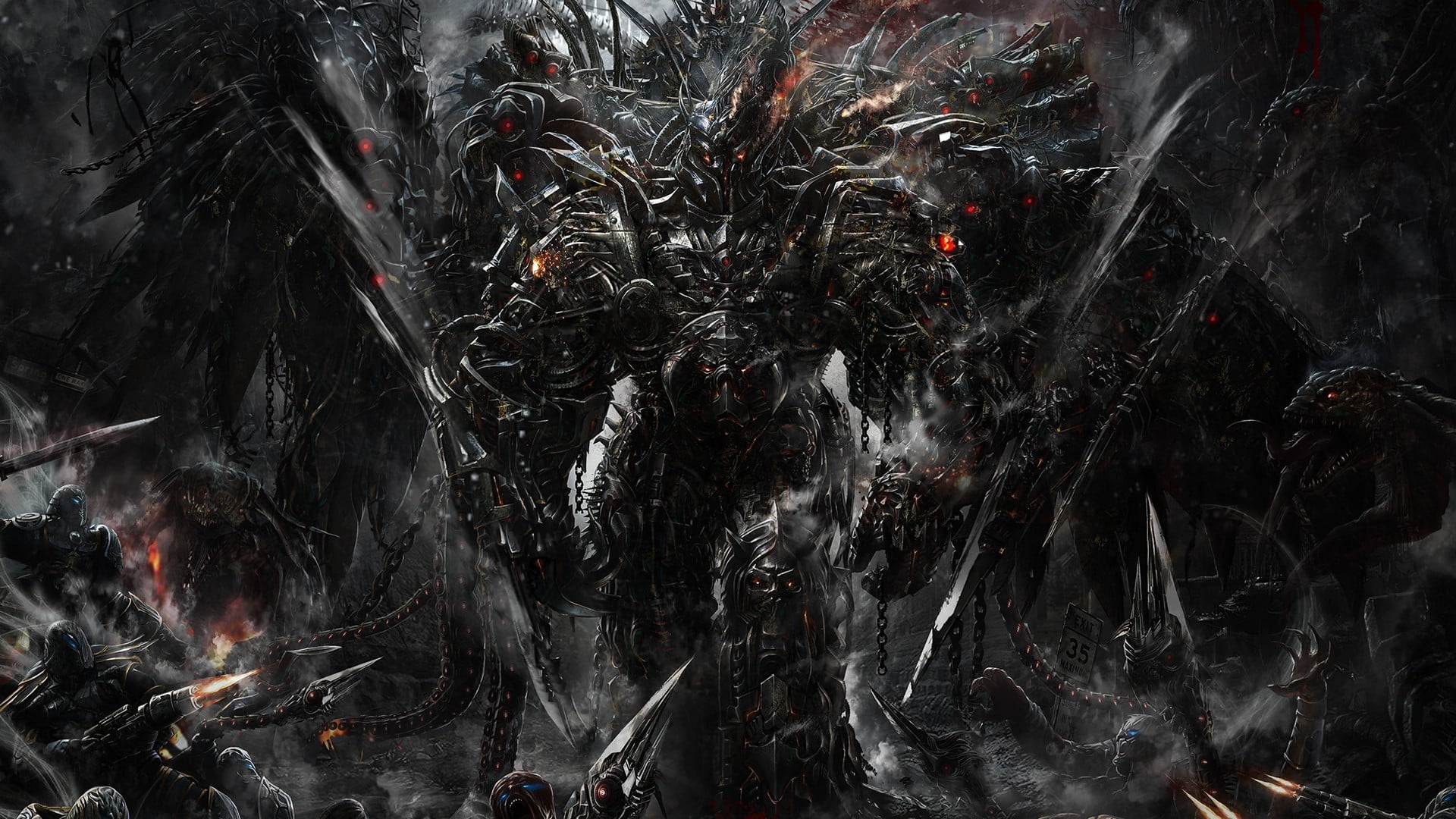 Transformers Megatron wallpaper Gothic fantasy art Dominance War 2k