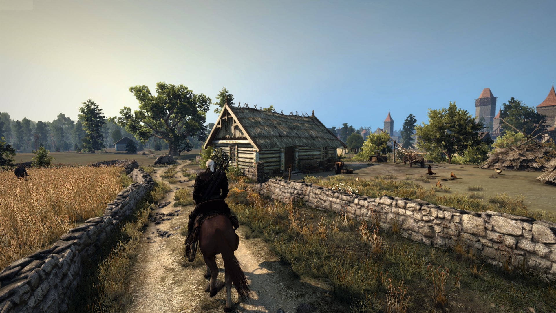 field Outskirts The Witcher 3 Wild Hunt village 2k