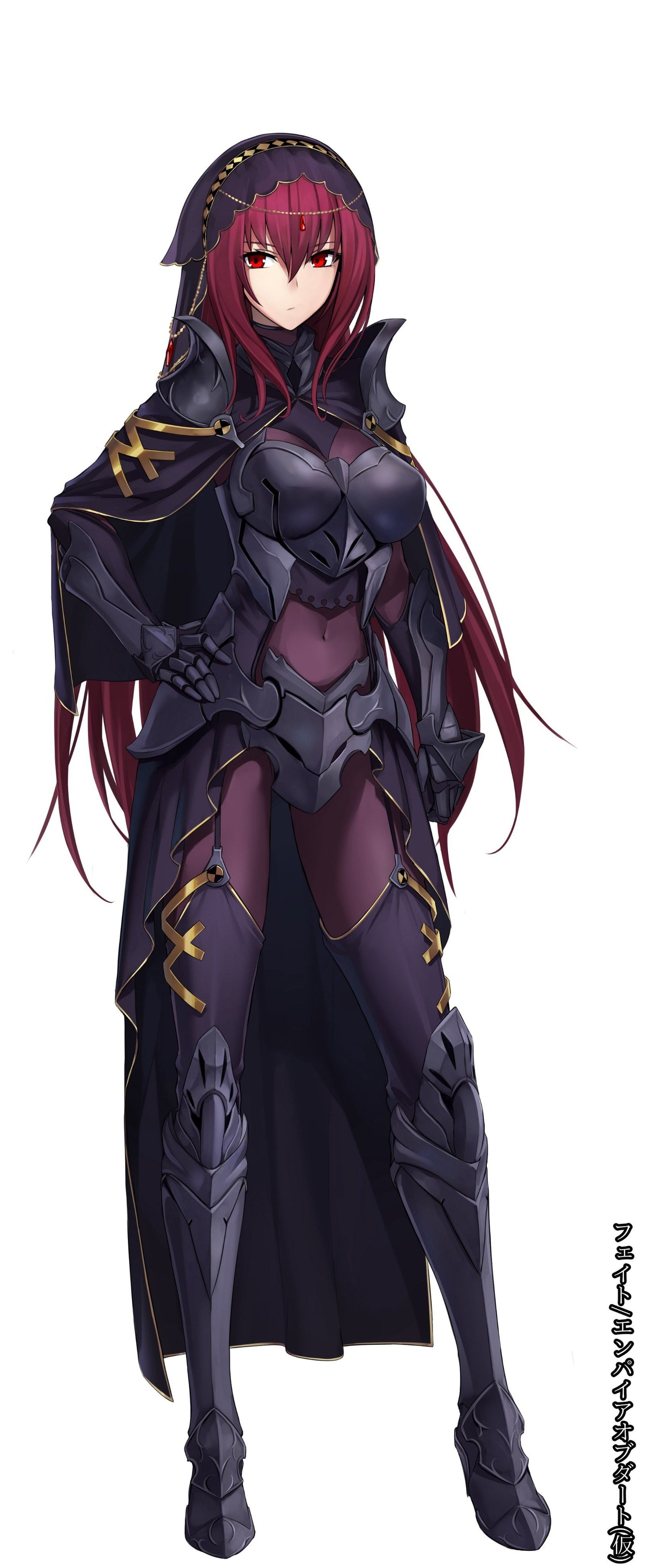 girl with red hair and black coat anime character girls 2k