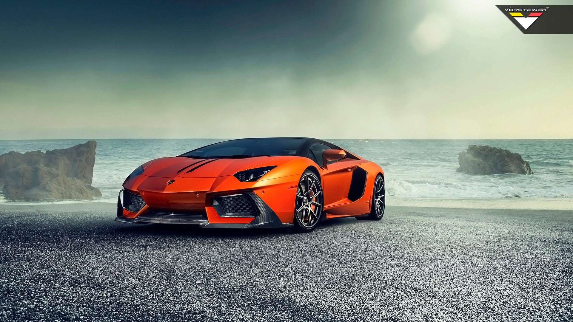 orange Lamborghini sports coupe Aventador car Super Car 2k