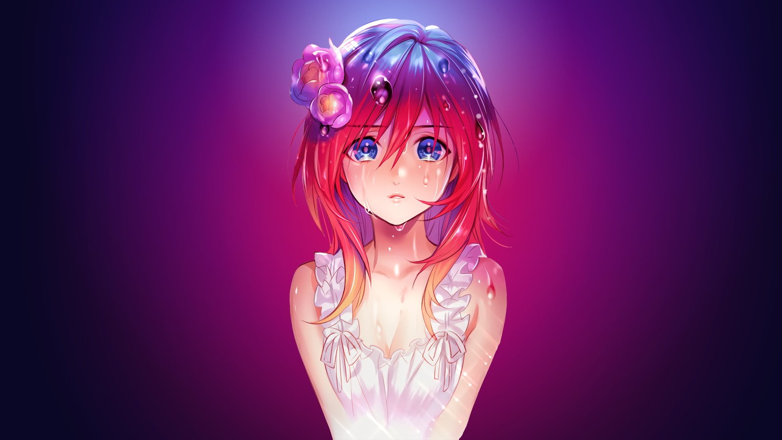 red haired female anime character digital wallpaper girls 2k 4k