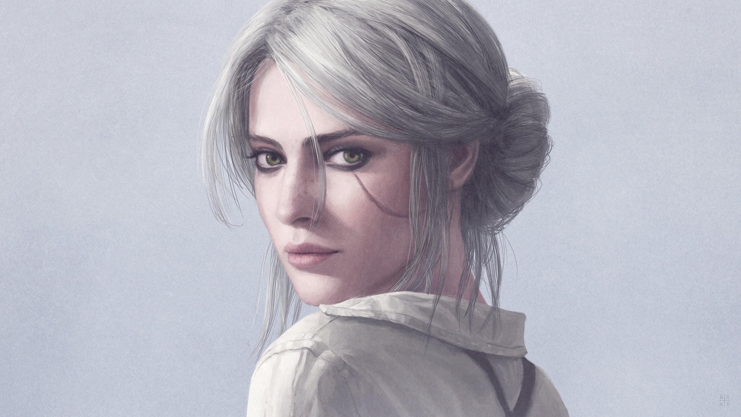 The Witcher 3 Wild Hunt face women Scar on Eye Ciri 2k