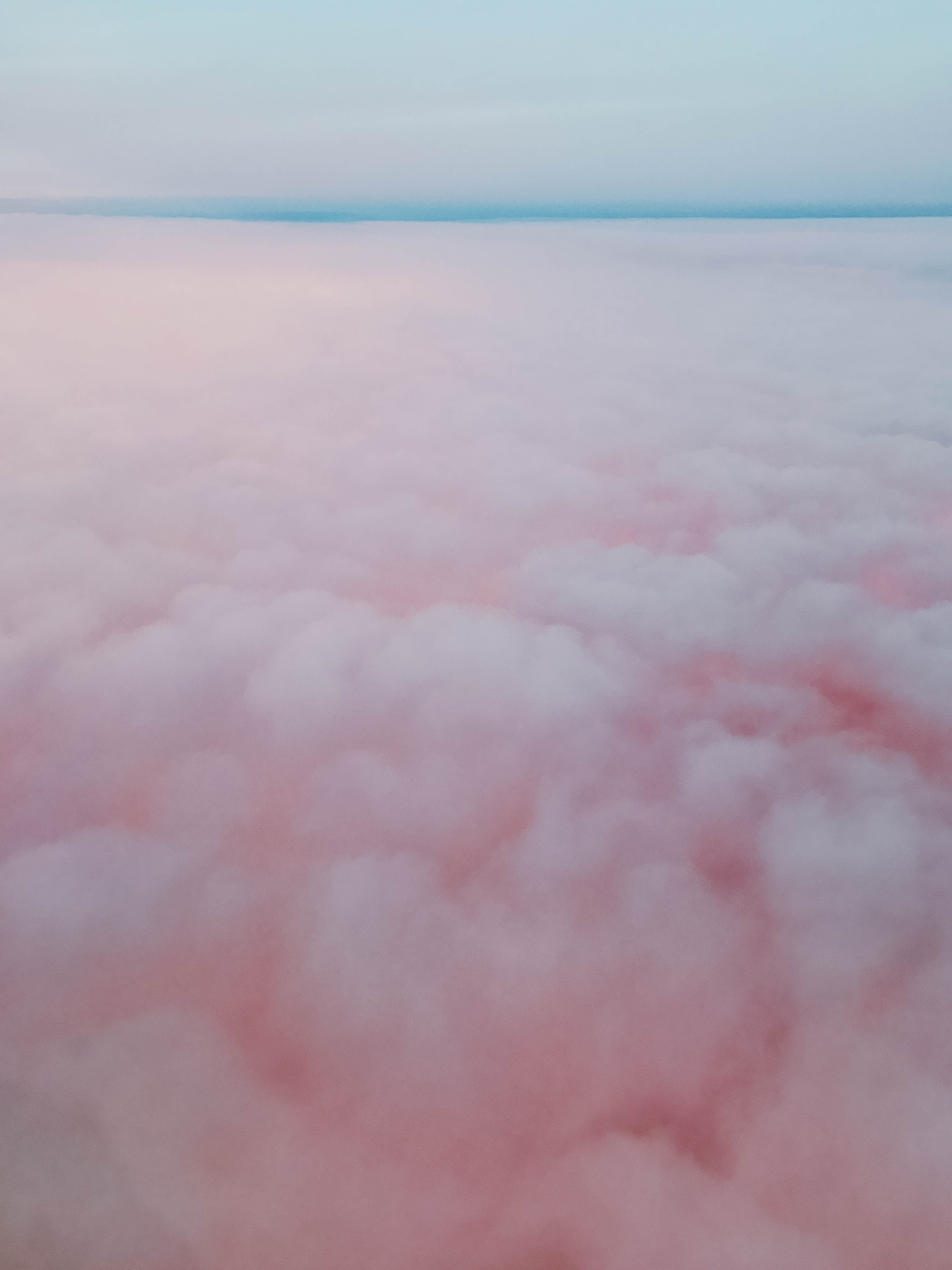 white clouds cotton candy pink sky colorful pastel blue 2k