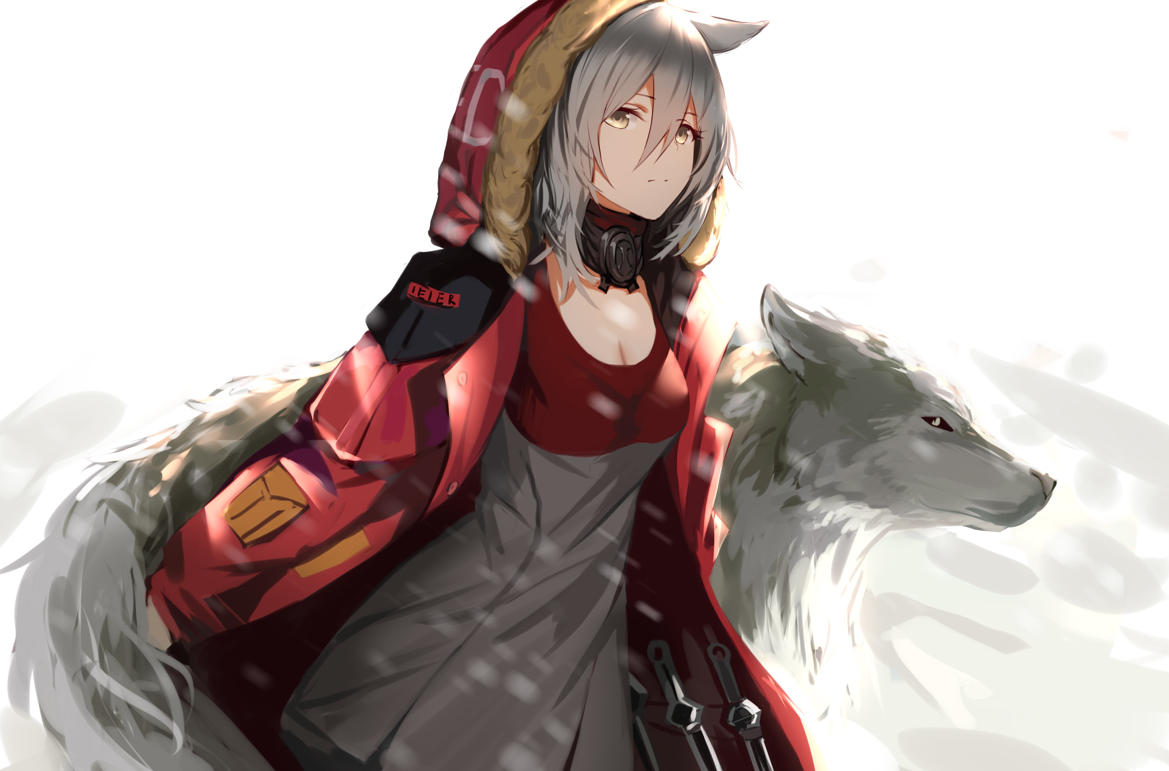 anime girls wolf digital art Yasuri artwork Arknights 2k 4k