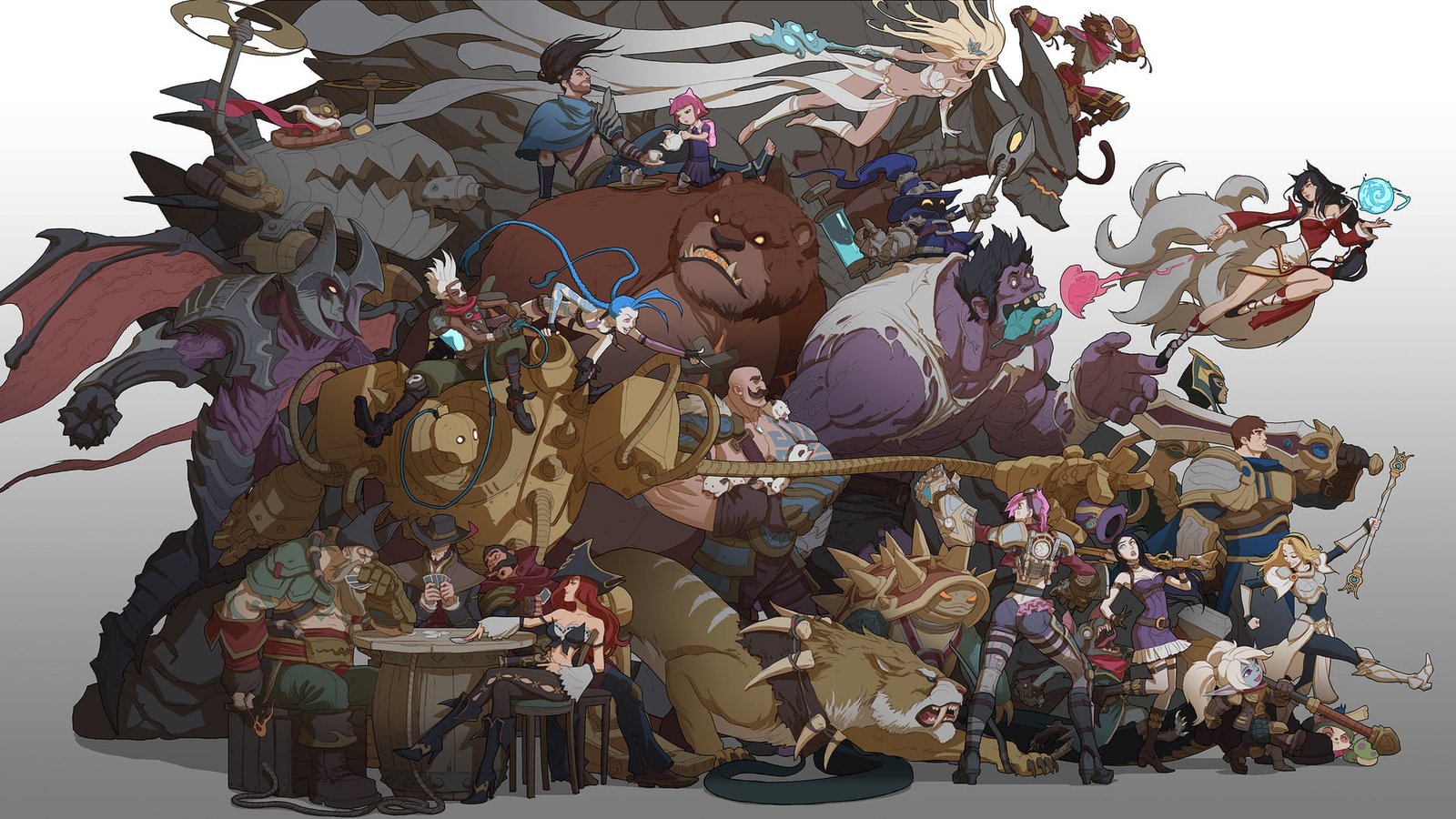 assorted characters digital wallpaper League of Legends Ahri 2k