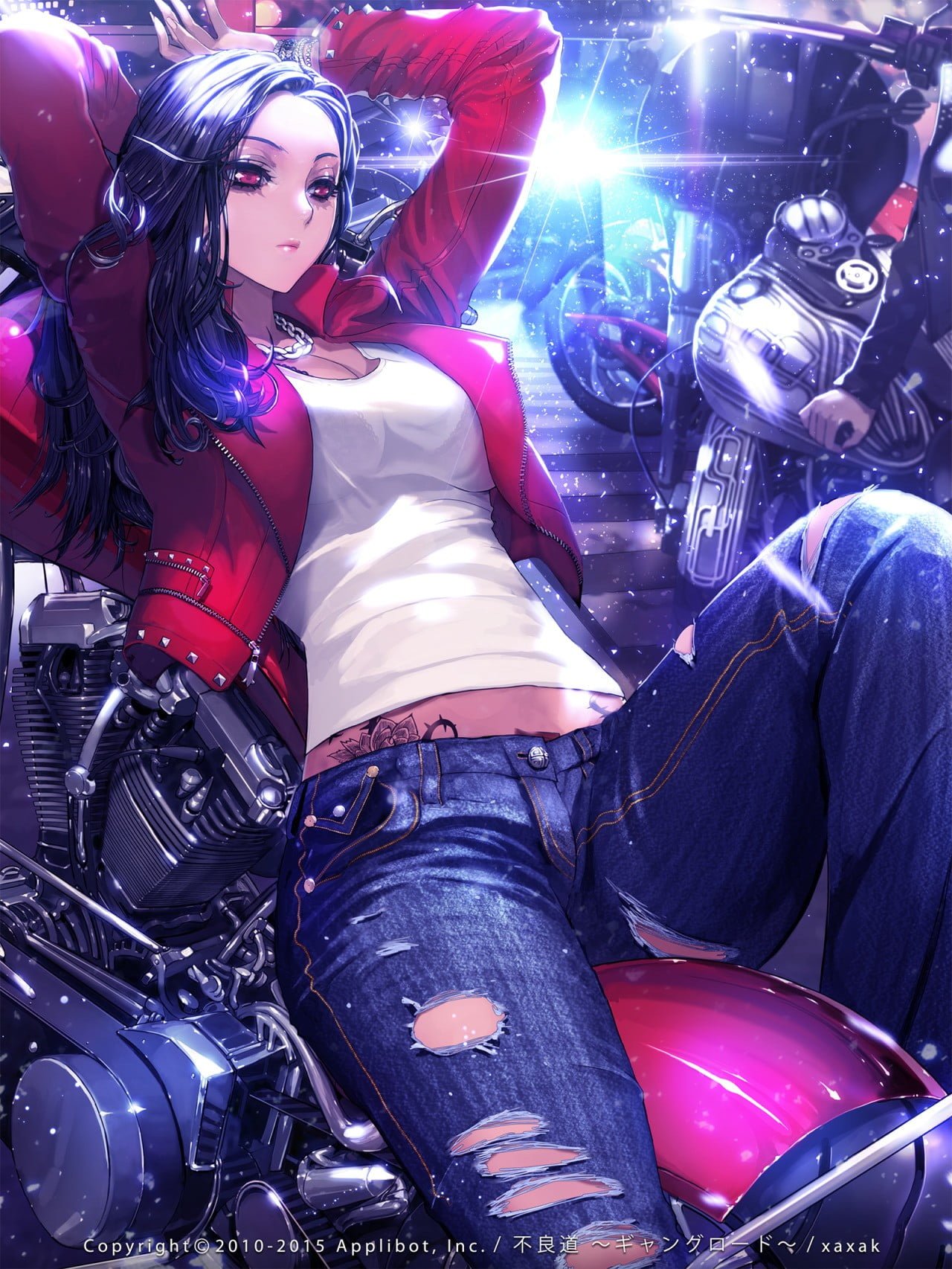black haired female anime character digital wallpaper purple