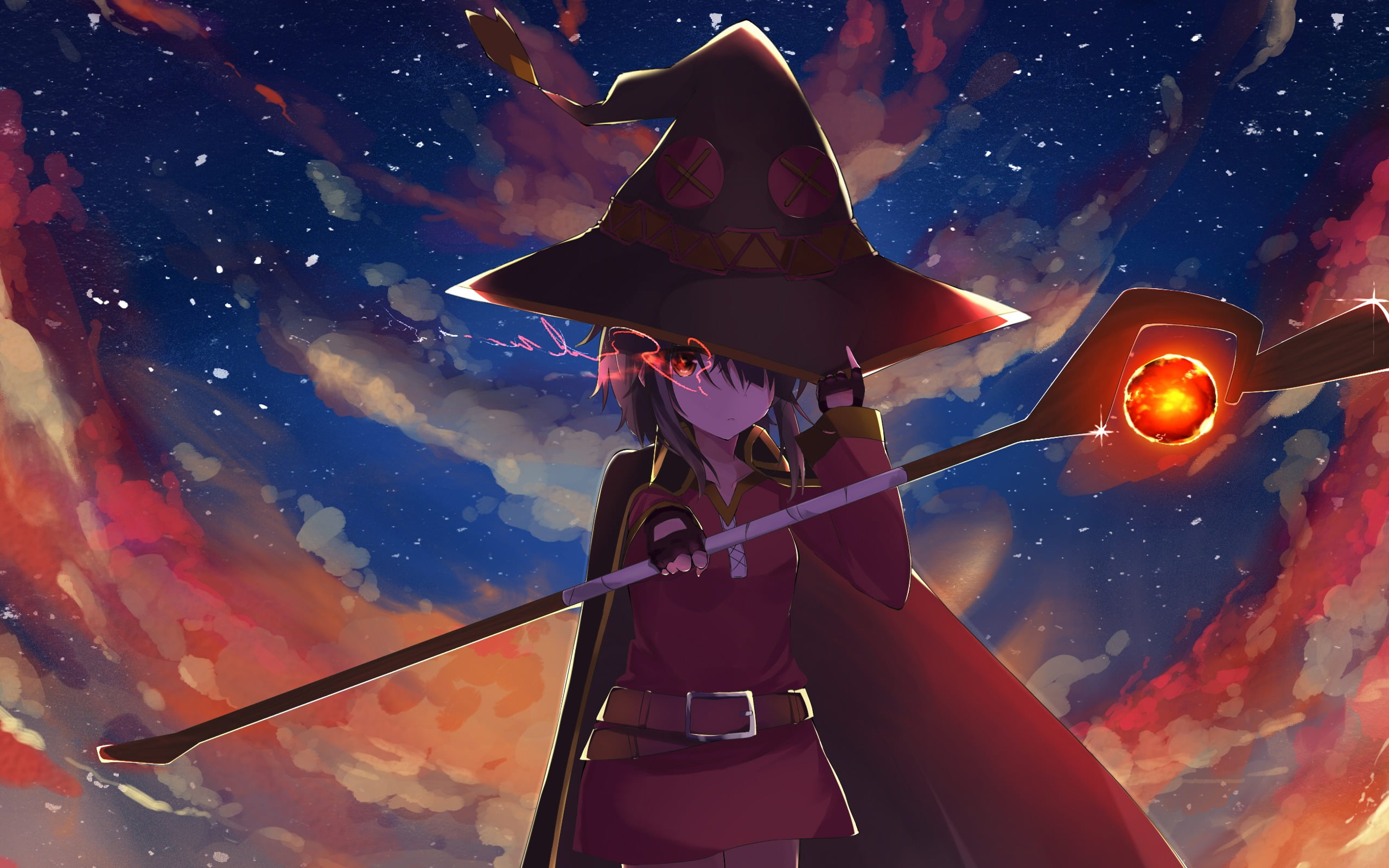 Konosuba Megumin illustration anime girls Kono Subarashii Sekai ni Shukufuku wo 2k