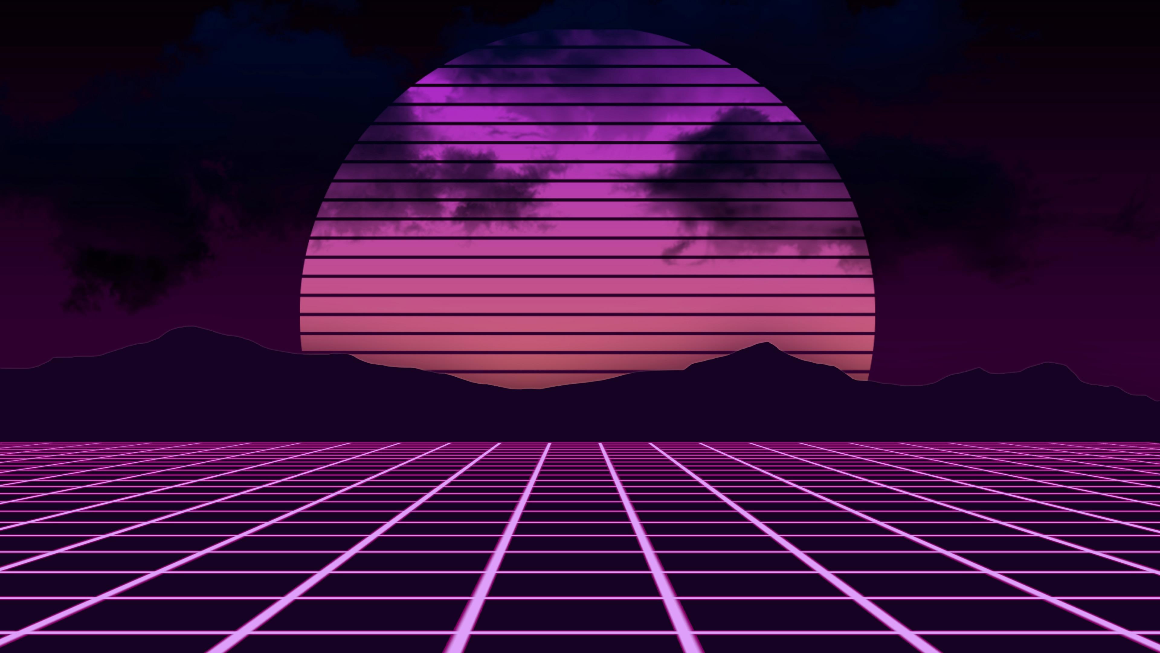 magenta vaporwave digital art web synthwave symmetry net 2k 4k