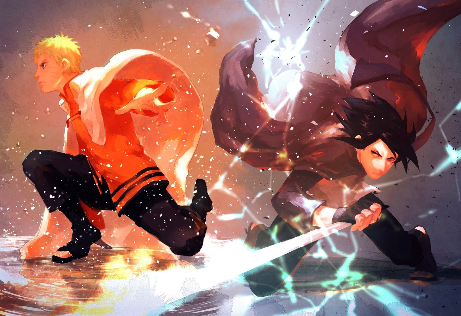 Naruto and Sasuke illustration Anime Boruto Uzumaki 2k