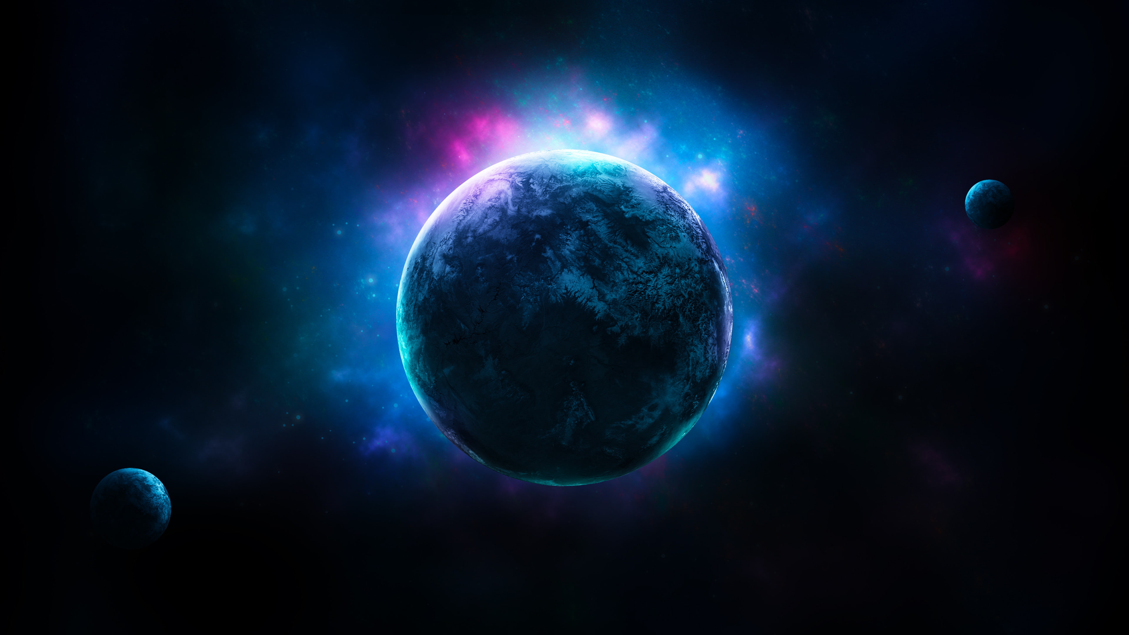 planets HD colours space 2k 4k