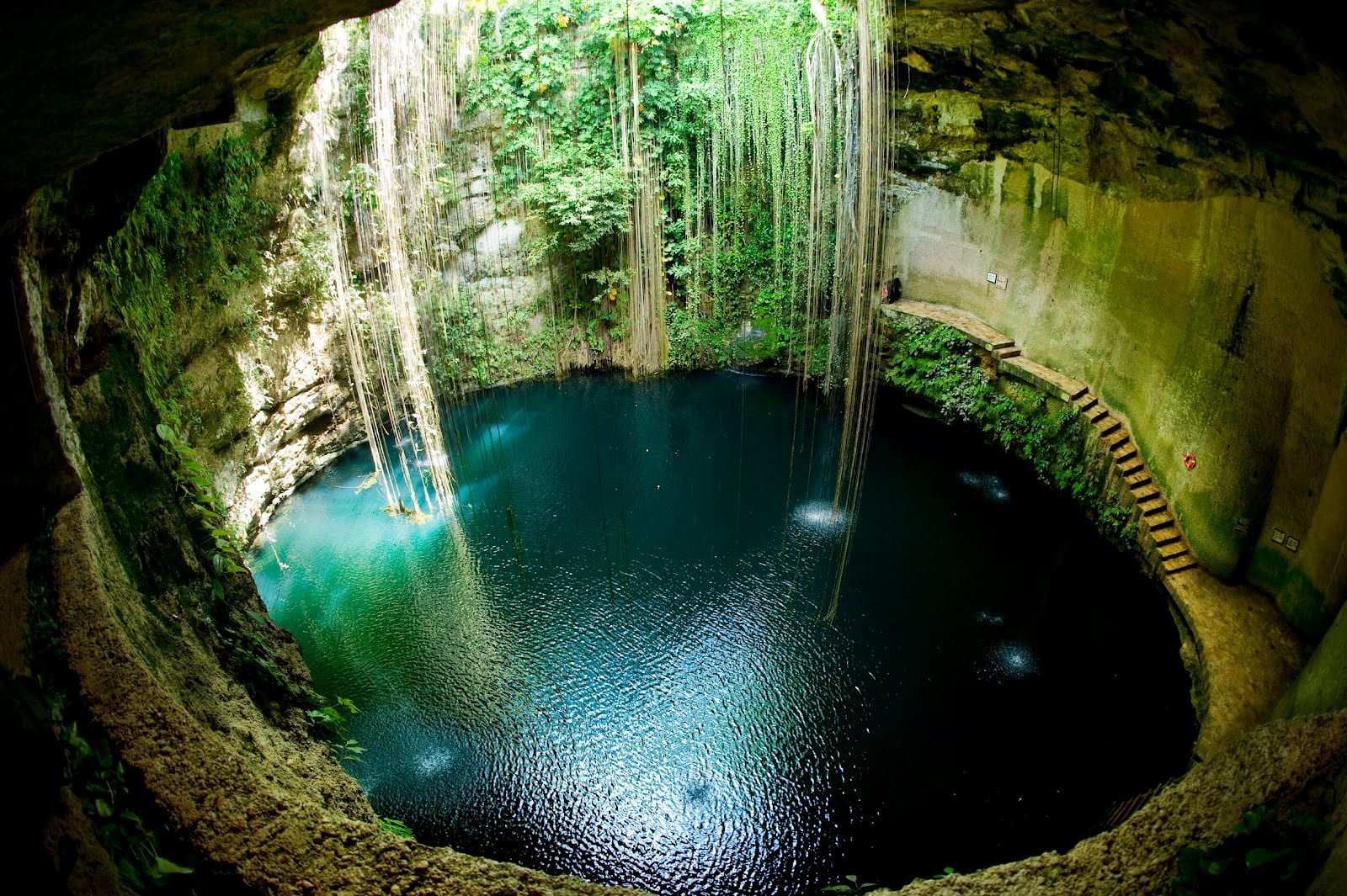 body of water cenotes pit sinkholes Mexico circle nature 2k