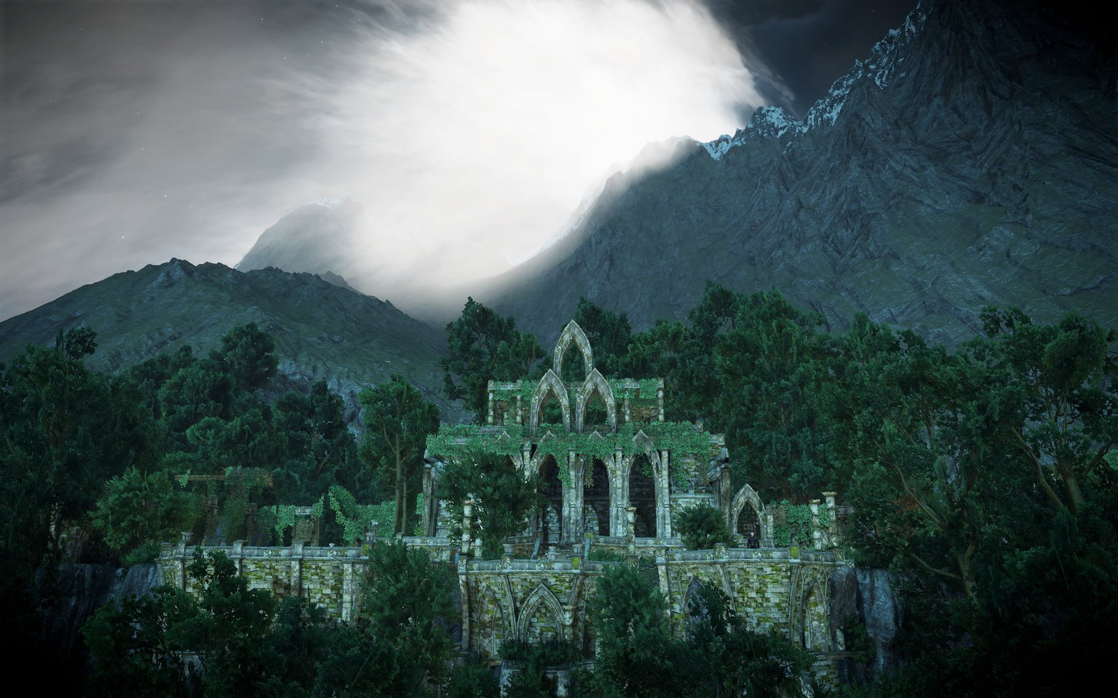 digital art nature landscape hills clouds mountains The Witcher 3 Wild Hunt 2k