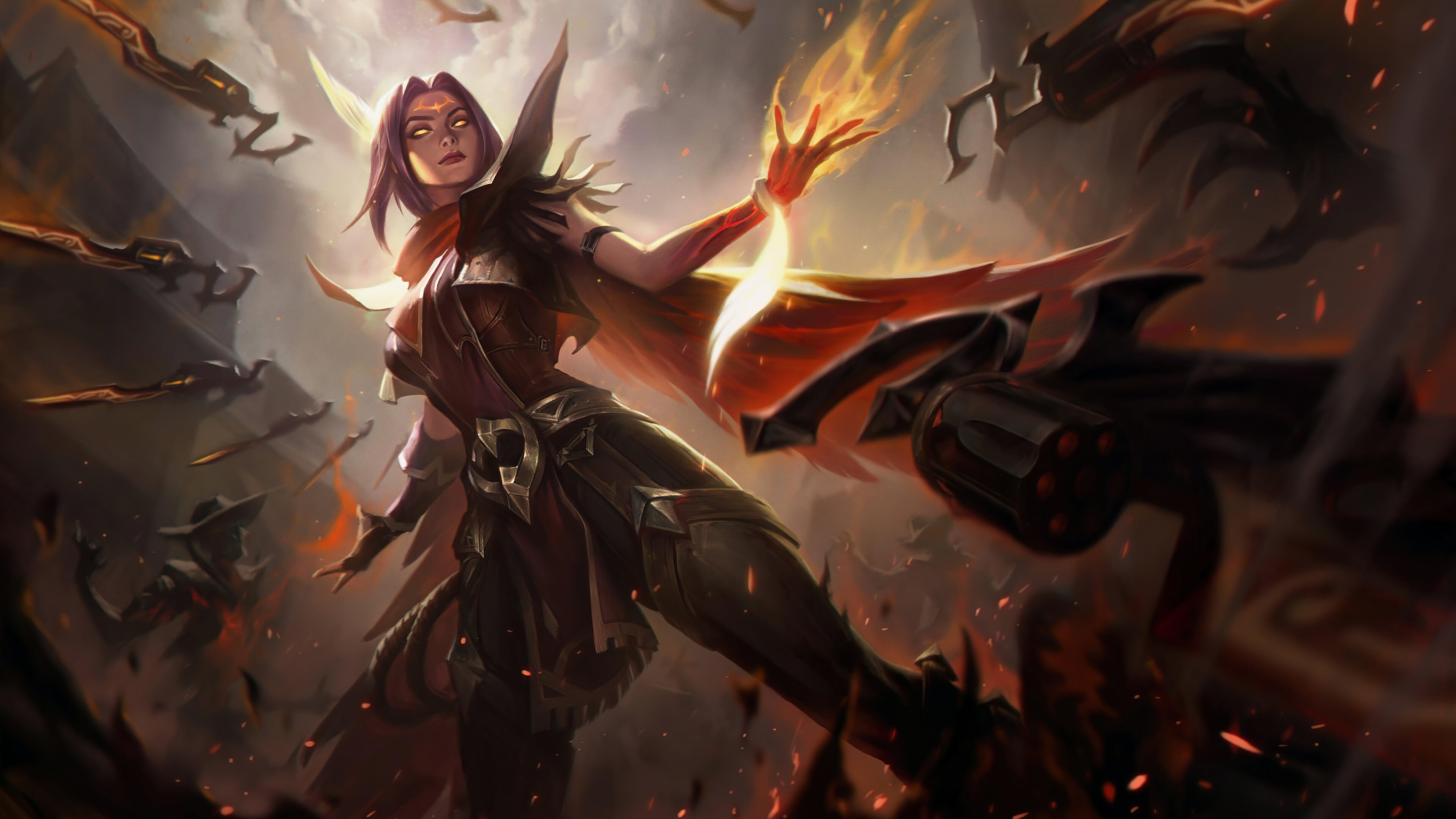 Irelia High Noon League of Legends Riot Games fire 2k 4k