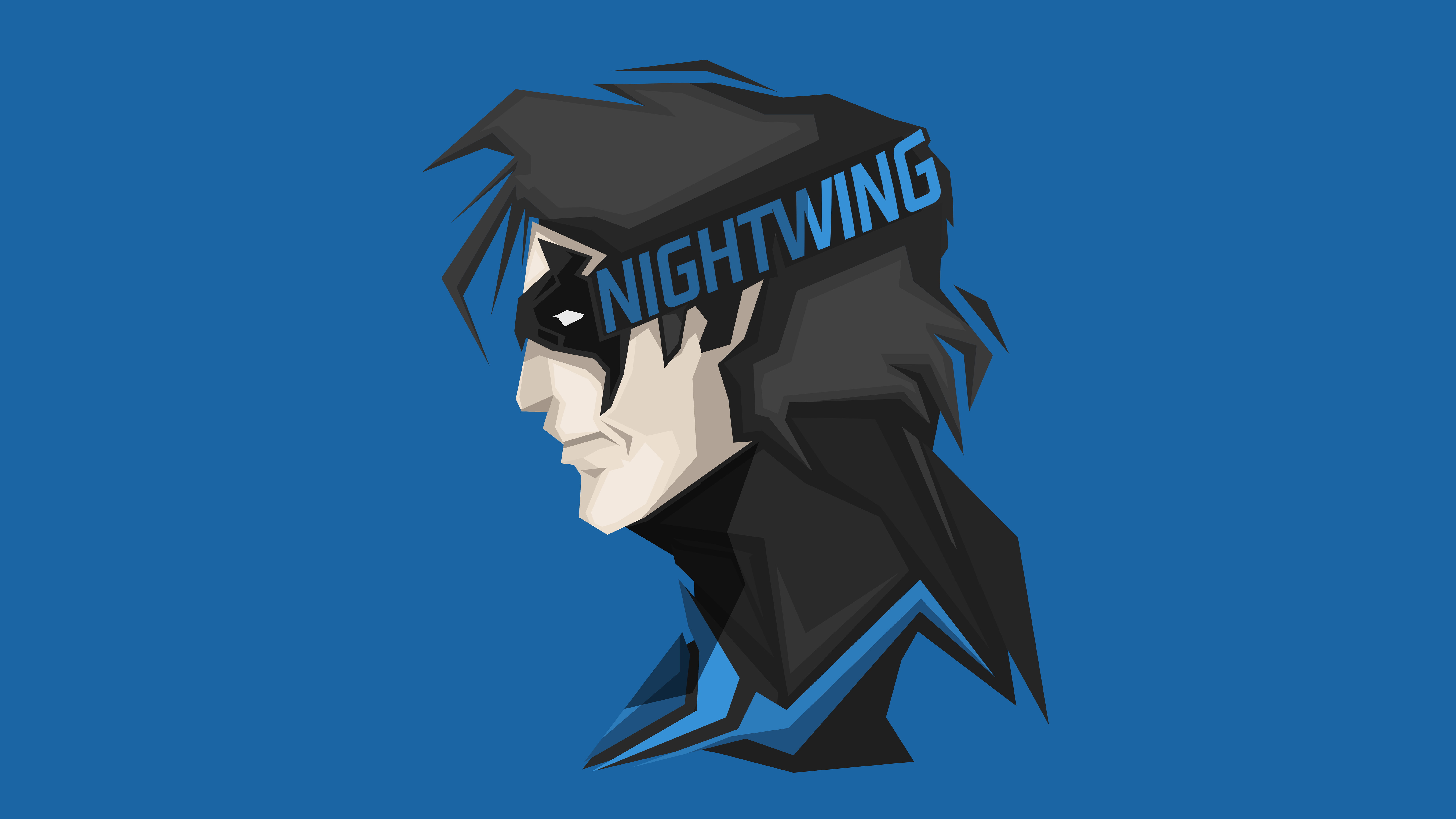 Nightwing DC Comics Superhero blue clear sky low angle view 2k 4k 5k 8k