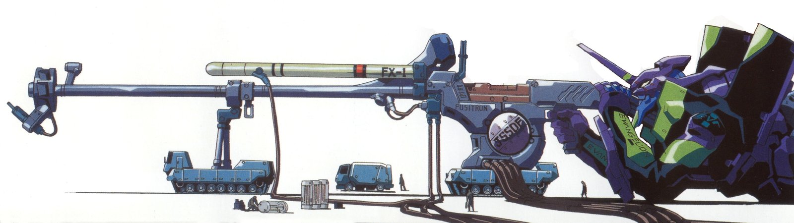 robot with gun illustration Neon Genesis Evangelion EVA Unit 01 2k 4k