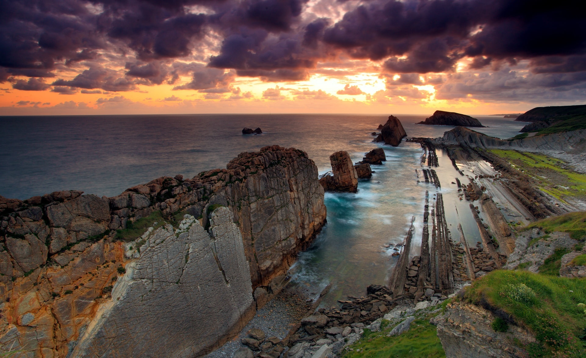 Old Stones Barrage brown and gray rock formation on sea Nature 2k