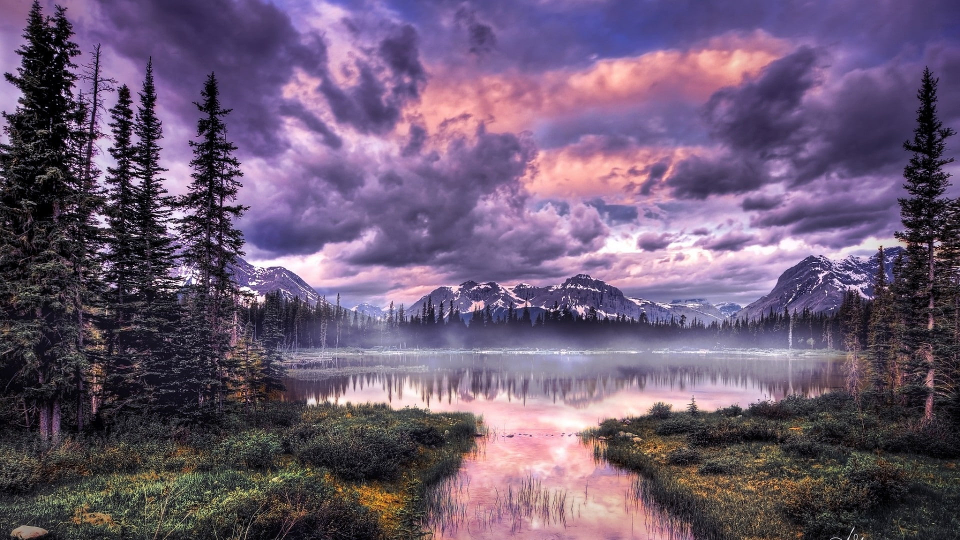 sky nature reflection wilderness atmosphere lake water 2k