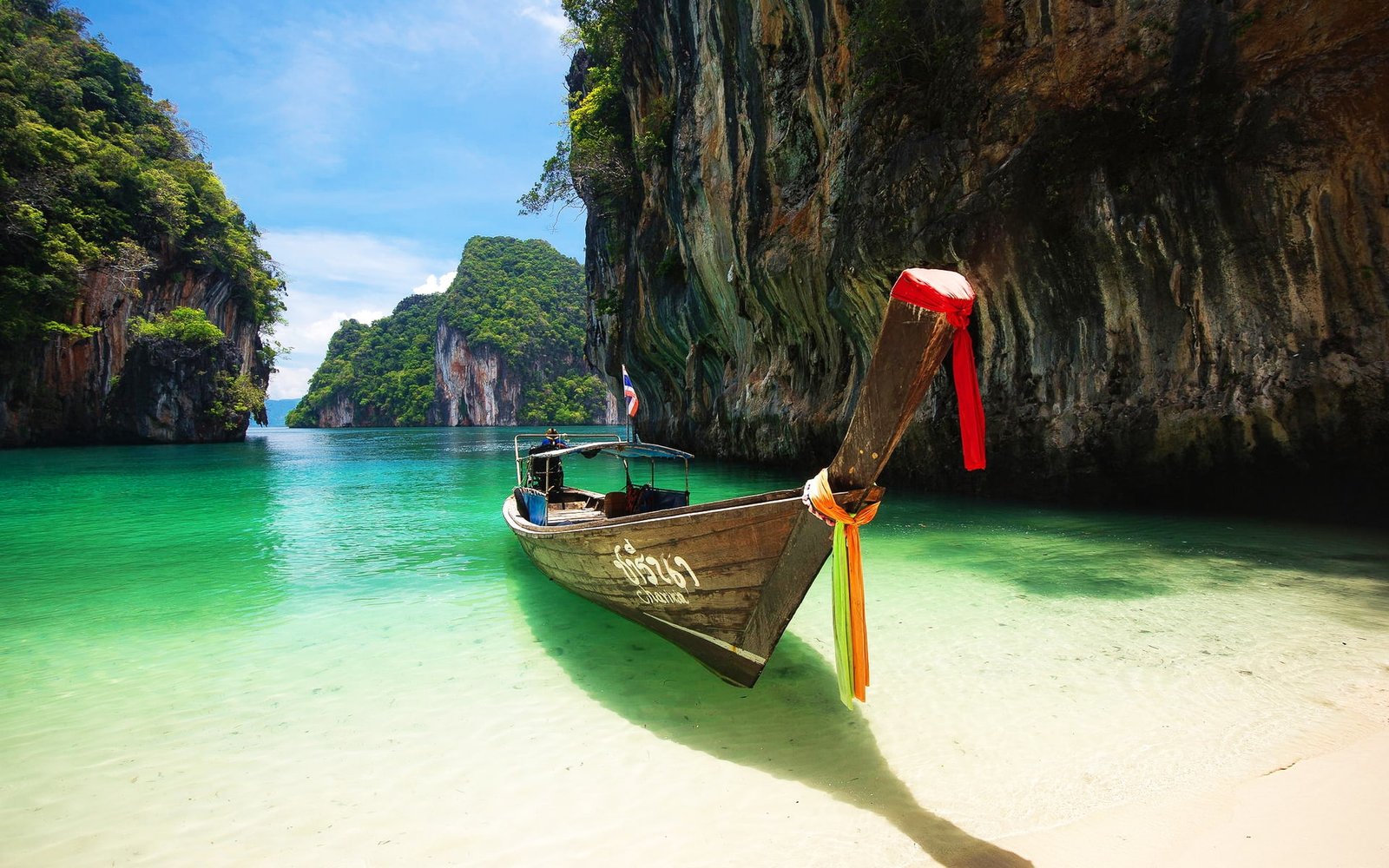 Andaman Sea Thailand beach rocks boat 2k