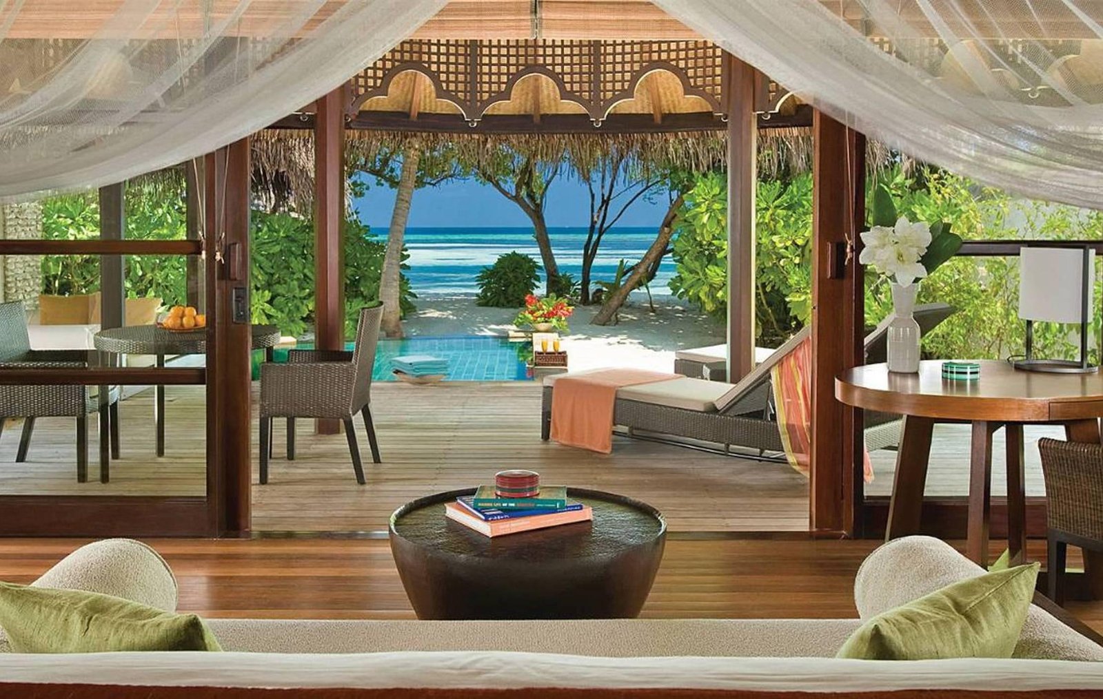 Beach Bungalow View Out In The Maldives hotel tropical resort 2k