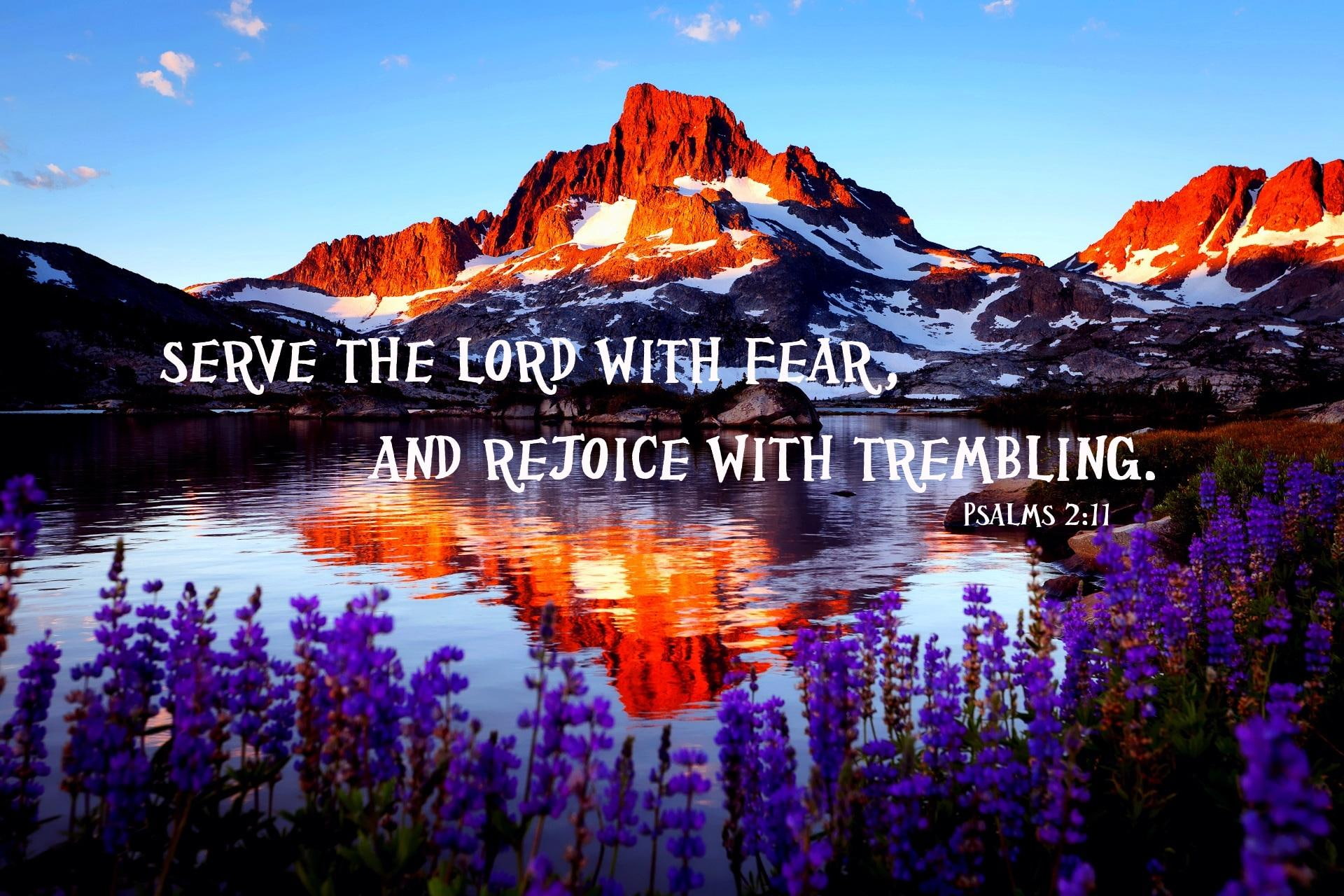 Rejoice lake mountains bible flowers scriptures verses 2k