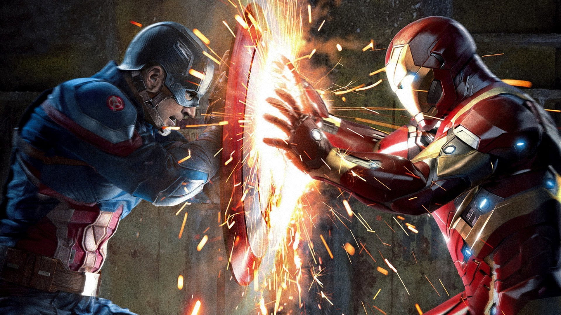 Marvel Iron man and Captain American illustration America Civil War 2k