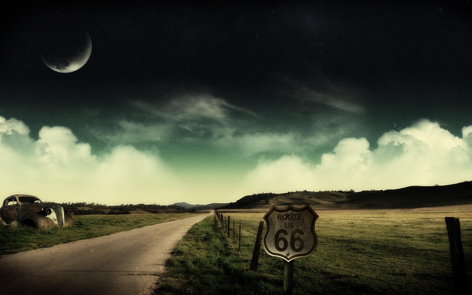 Route 66 XL route signage landscapes scenery 2k