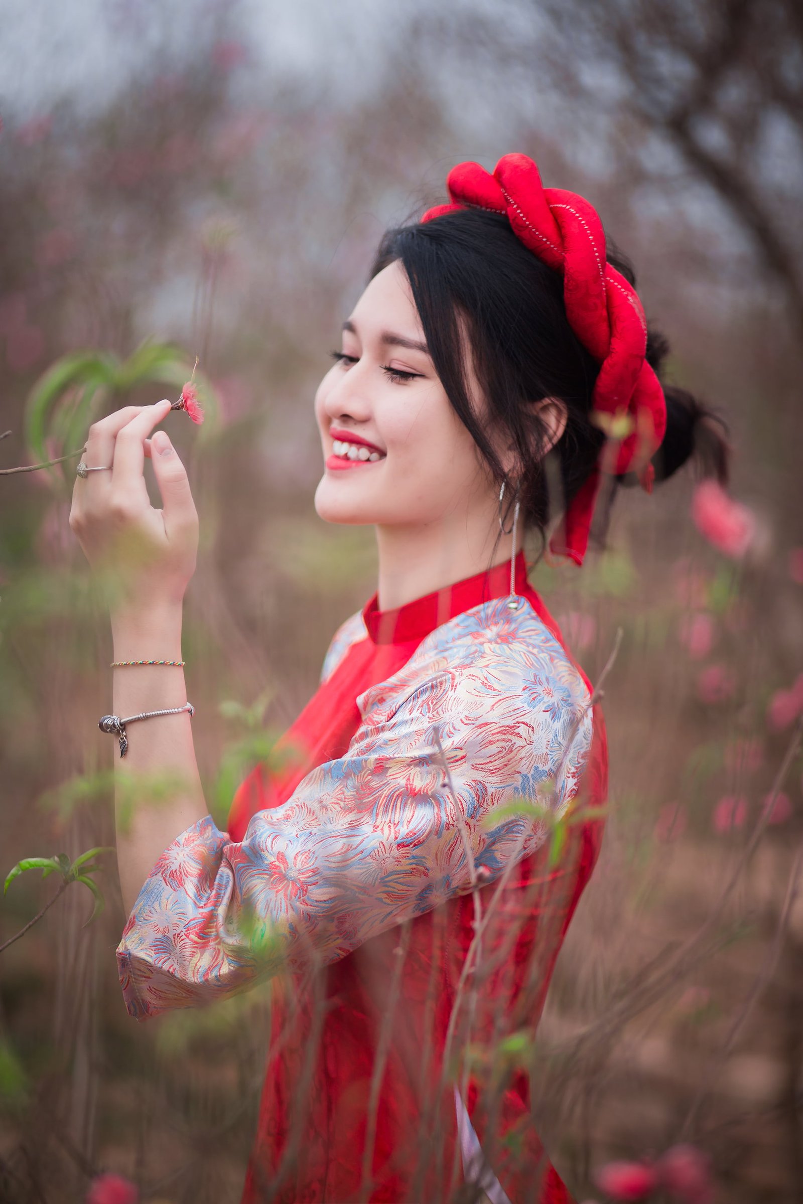 adult beautiful cute dress fall fashion field flowers 2k