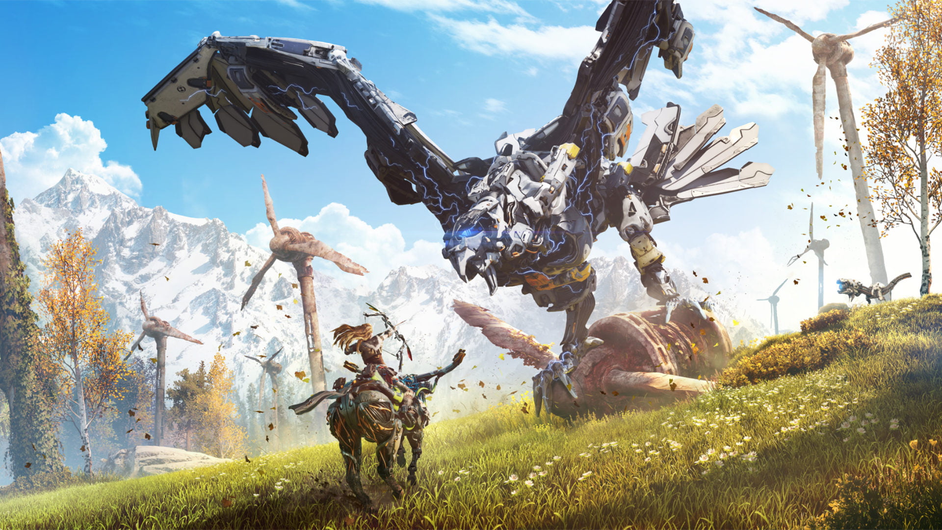 Horizon Zero Dawn game digital wallpaper video games Aloy 2k