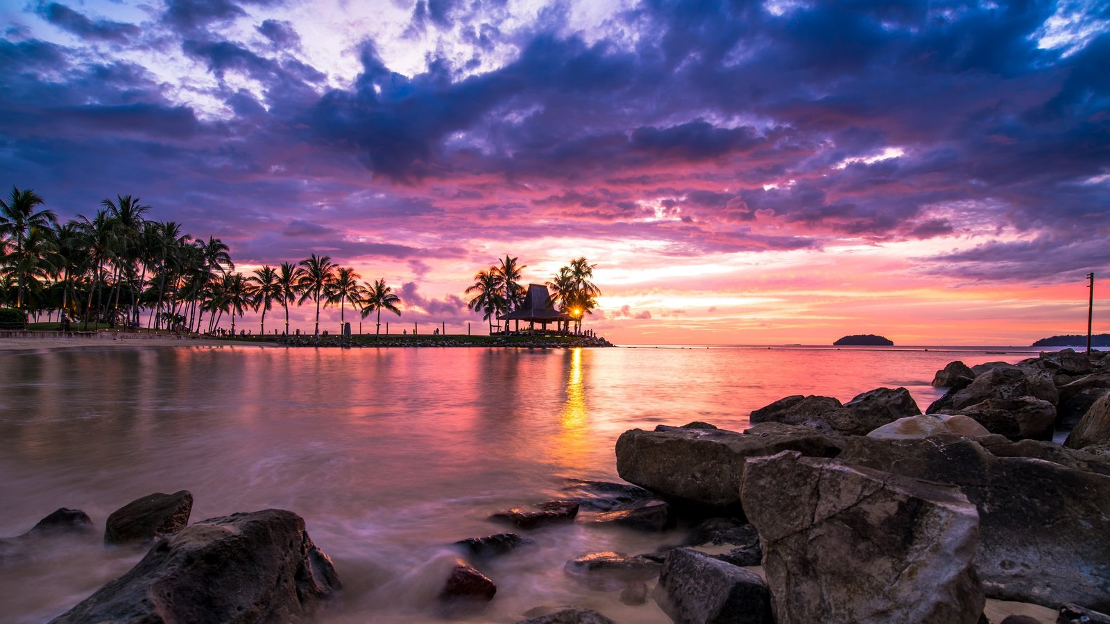 beach landscape sunrise 2k
