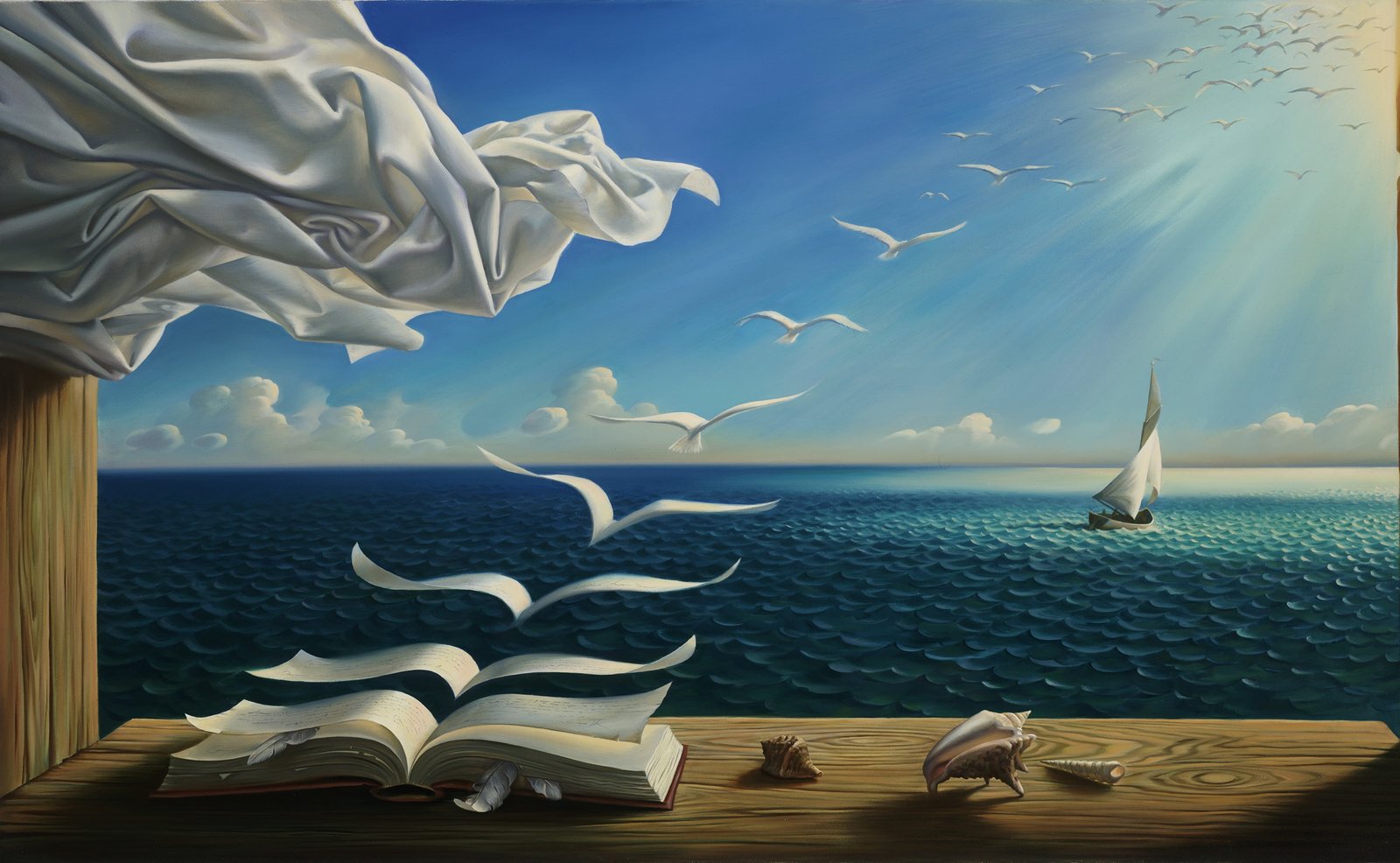 white book page illustration digital art fantasy nature 2k