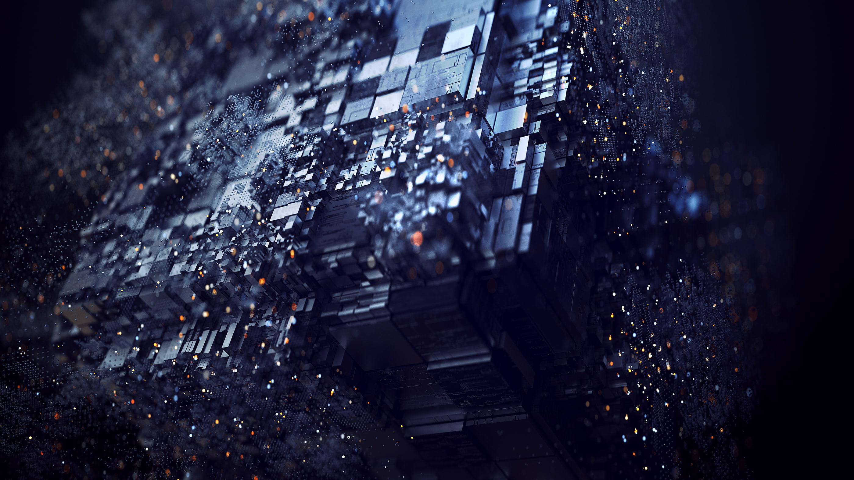 abstract digital art Denis Mitrofanov dark street city 2k