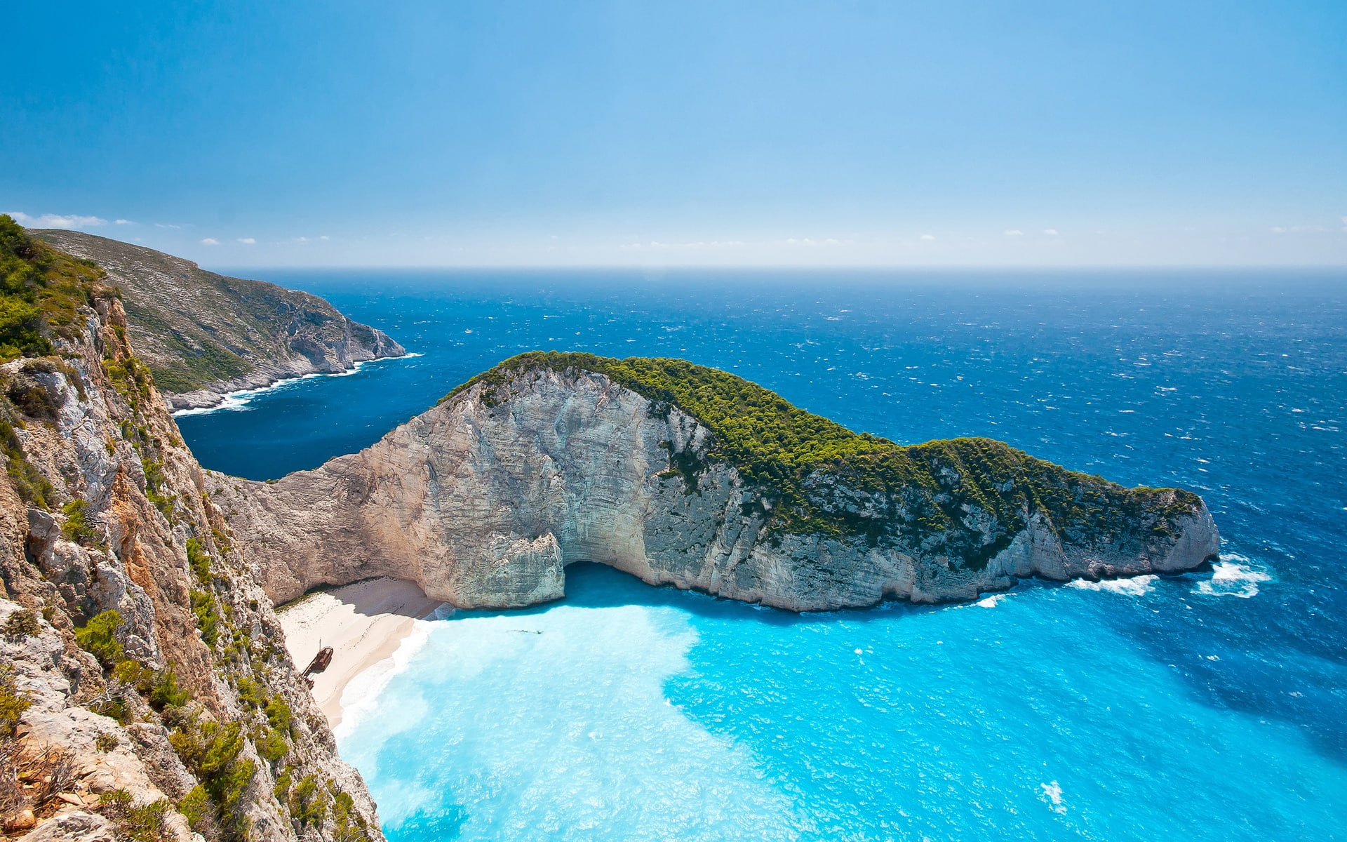 Greece Ionian Islands sea summer sky sunlight beautiful scenery 2k
