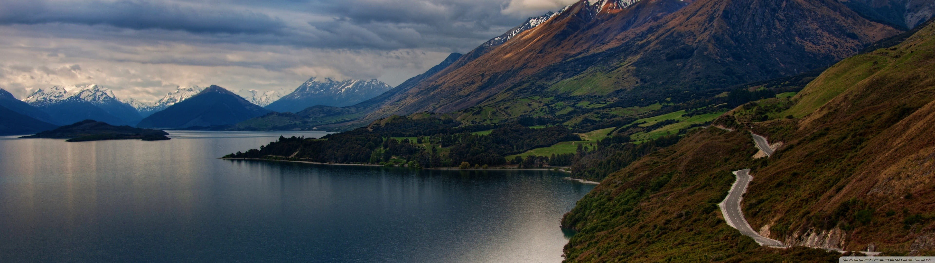 body of water near mountain New Zealand mountains nature landscape 2k 4k