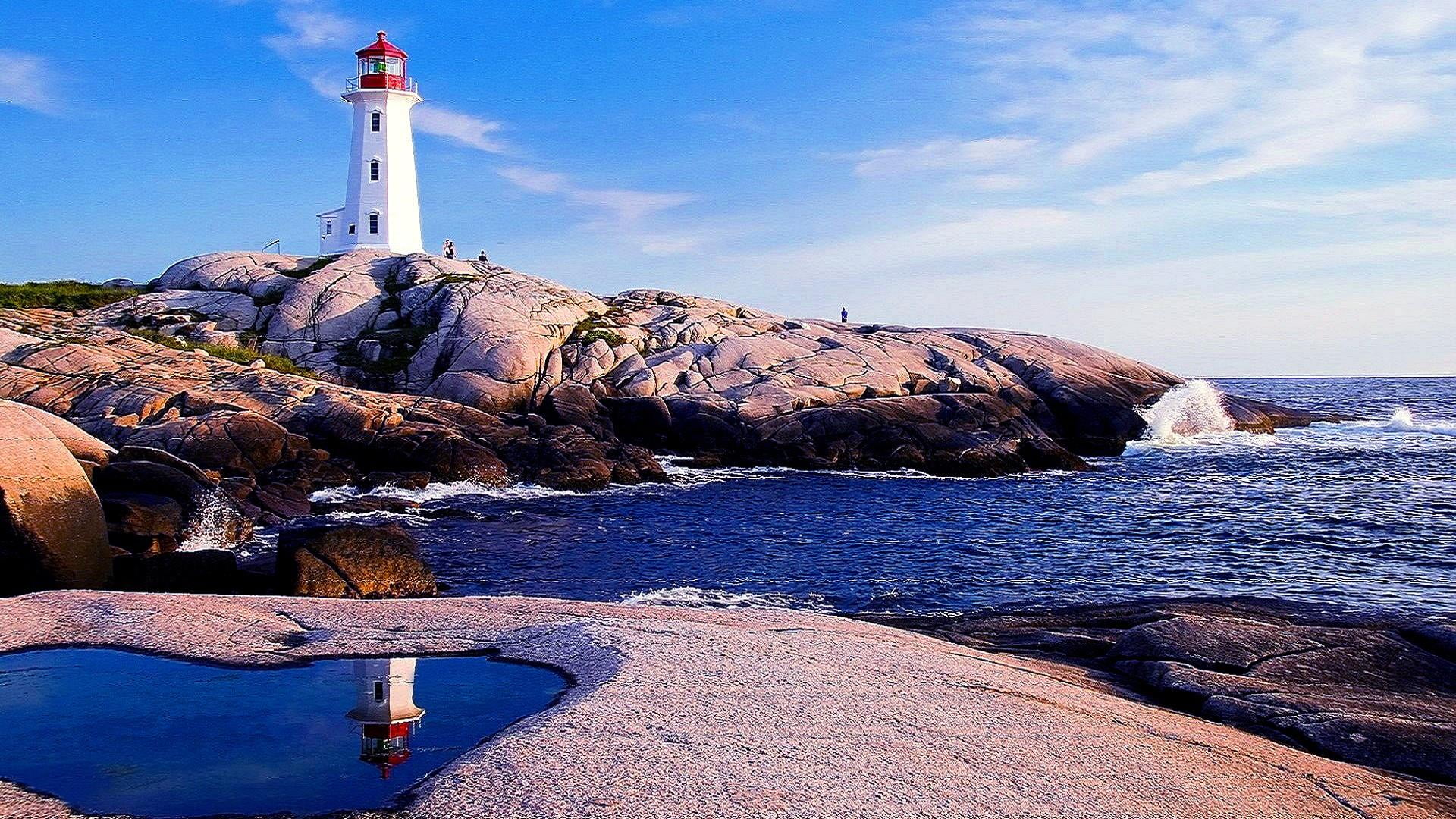 cape halifax reflection canada peggys cove nova scotia 2k