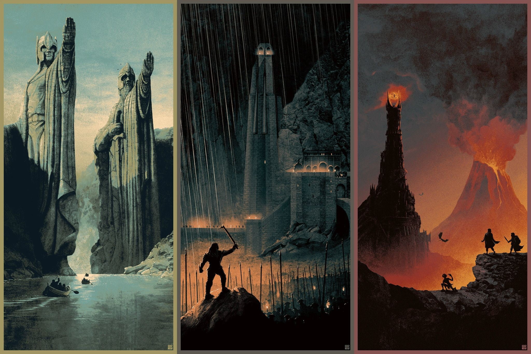 Lord of the Rings illustration collage The 2k